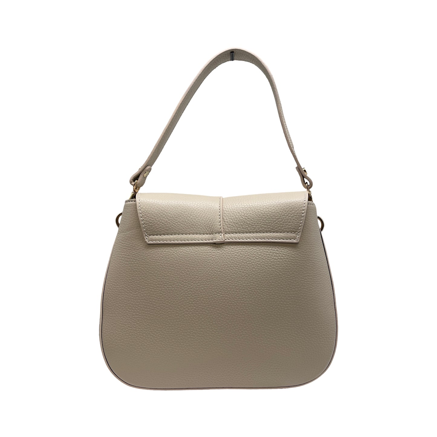 DANIELA BEIGE GRAINED LEATHER SHOULDER BAG