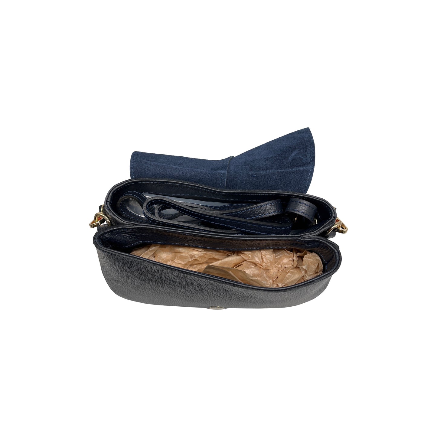 DANIELA MARINE GRAINED LEATHER SHOULDER BAG