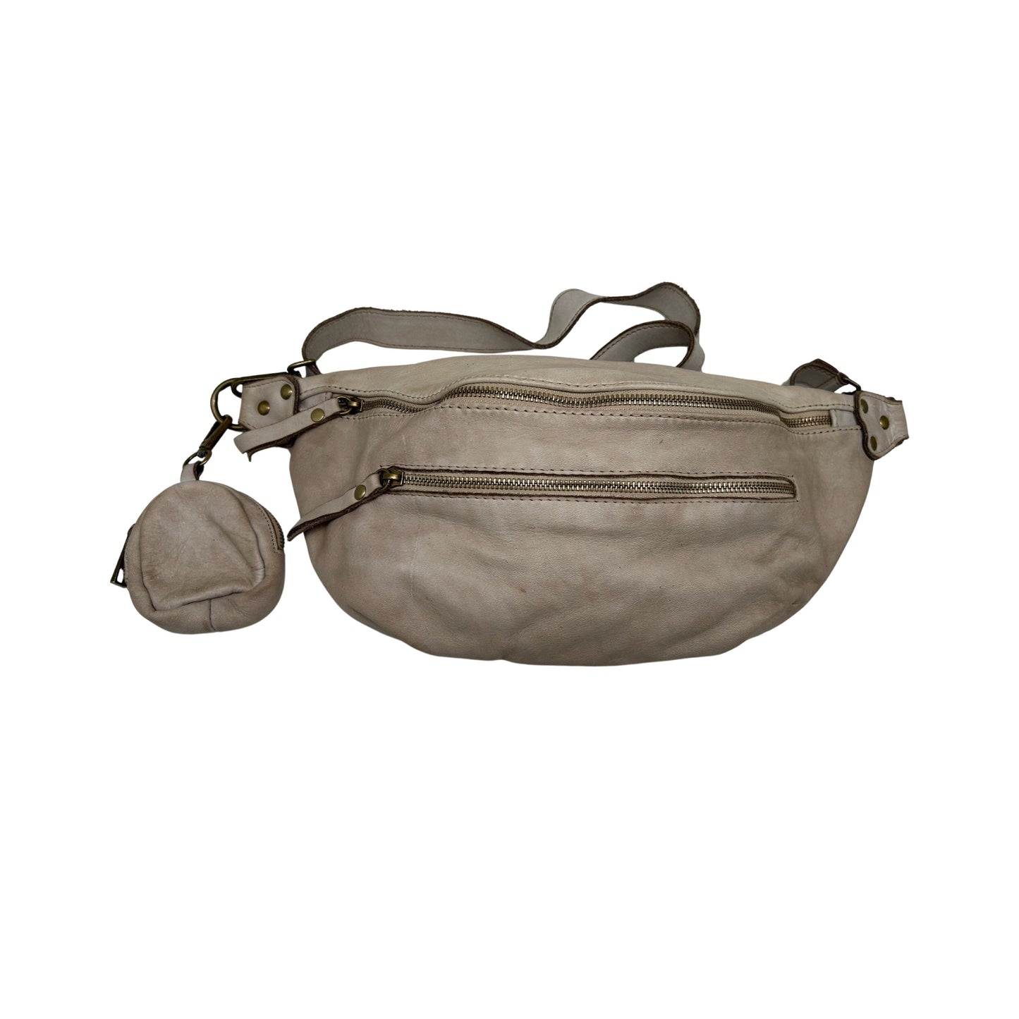 GÜRTELTASCHE GIULIA AUS BEIGEM GEWASCHTEM LEDER