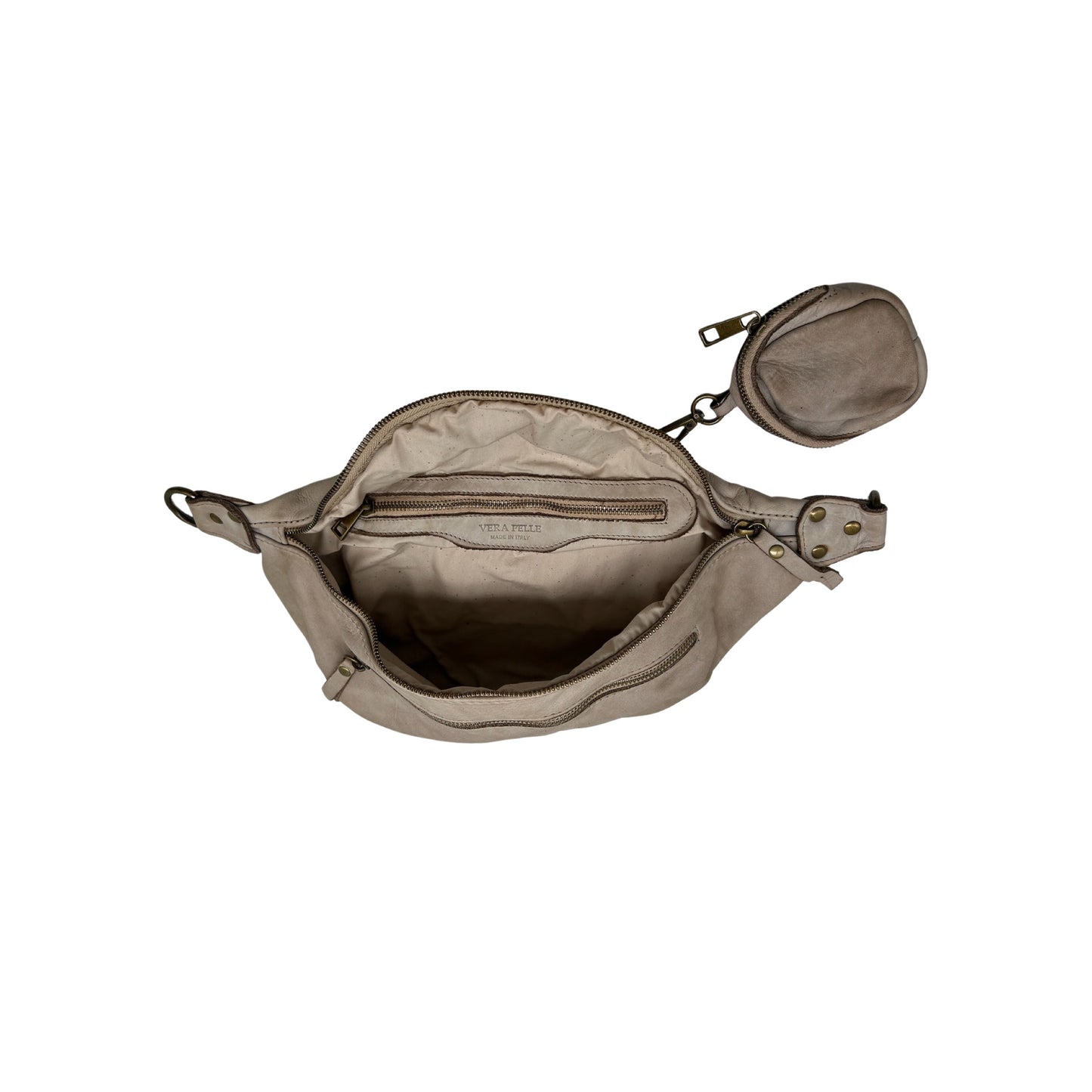 GÜRTELTASCHE GIULIA AUS BEIGEM GEWASCHTEM LEDER