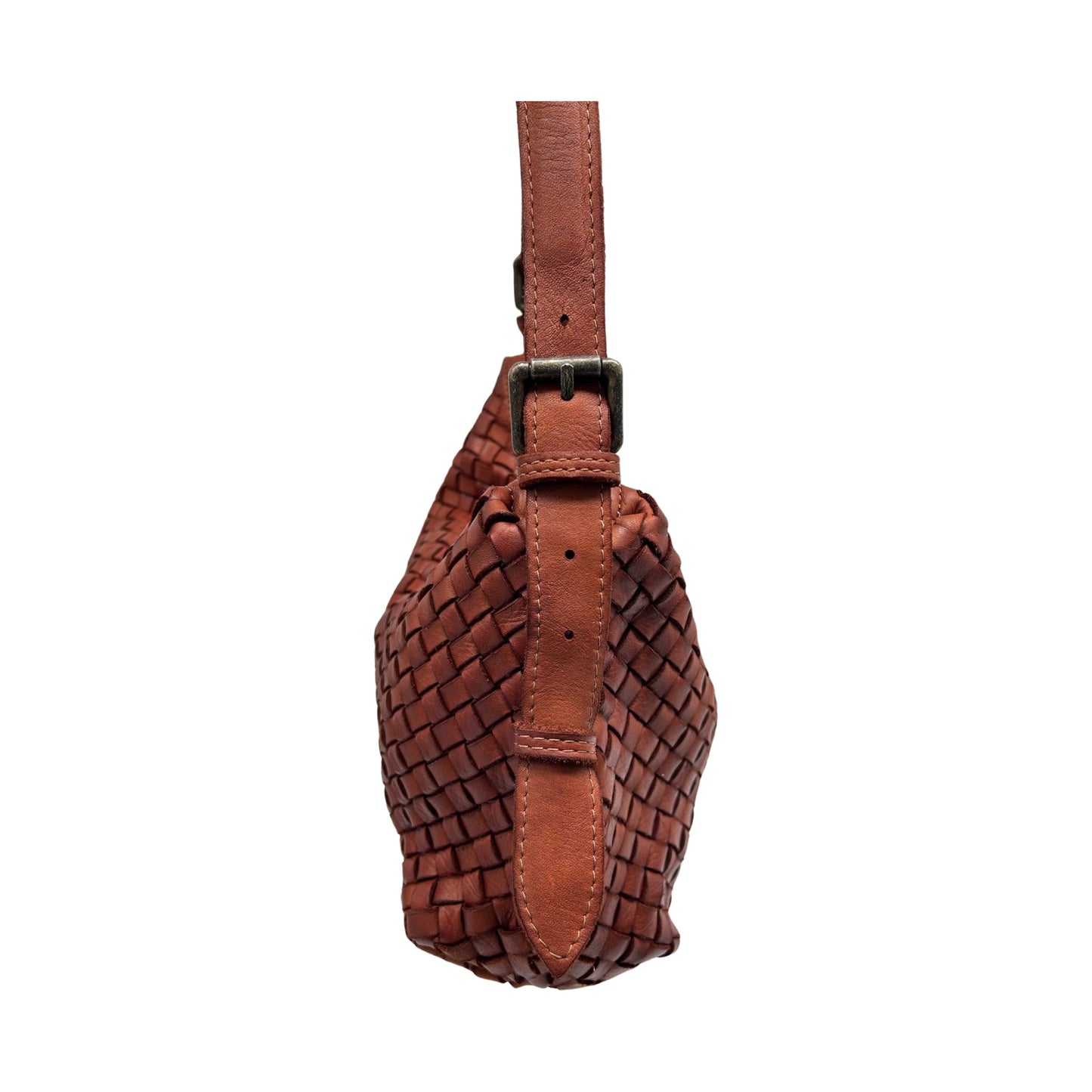 IRIS COGNAC WASHED LEATHER SHOULDER BAG