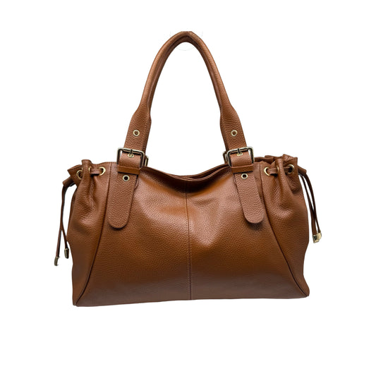 SAC CUIR GRAINE "LACET" LARGE