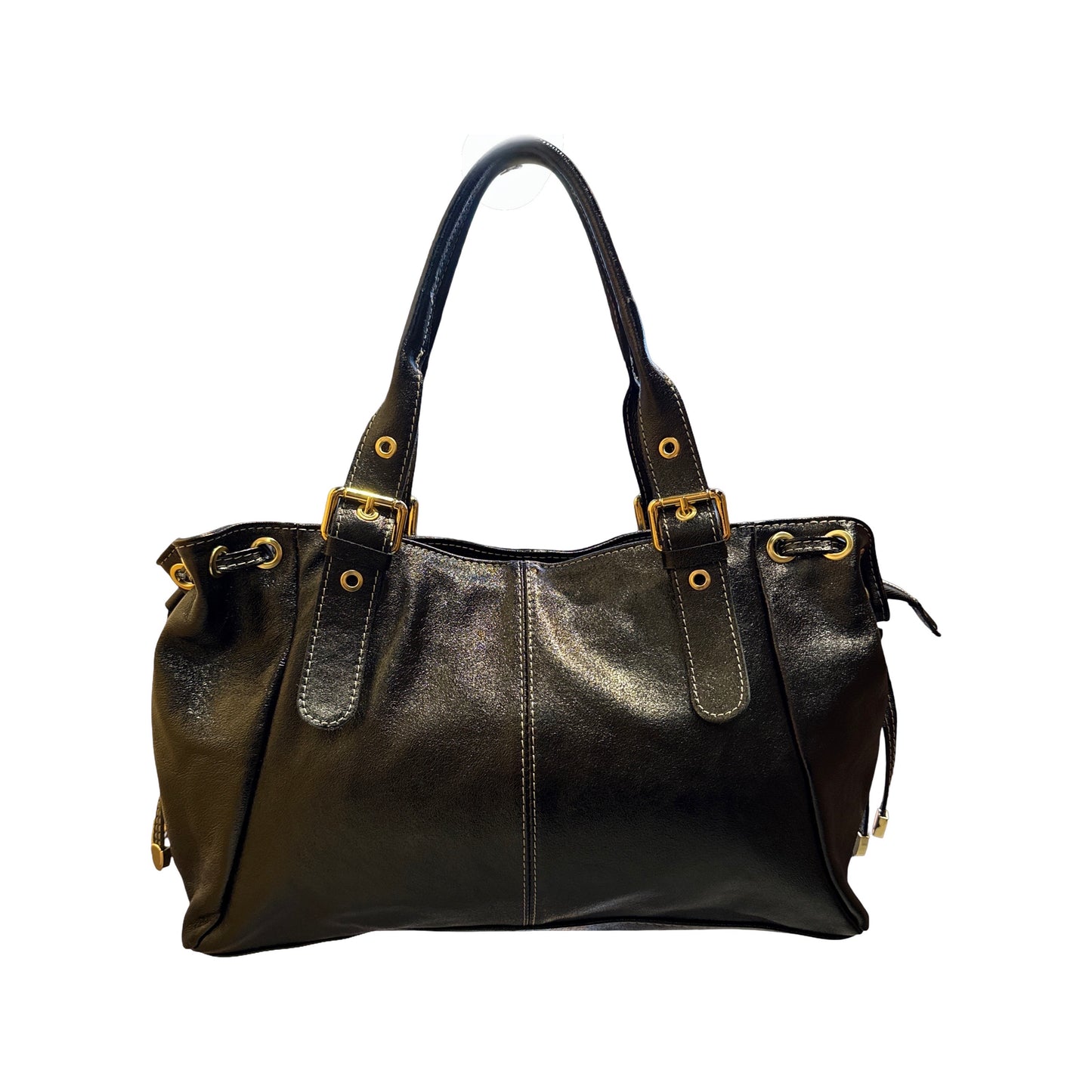 SAC CUIR IRISE LACET LARGE