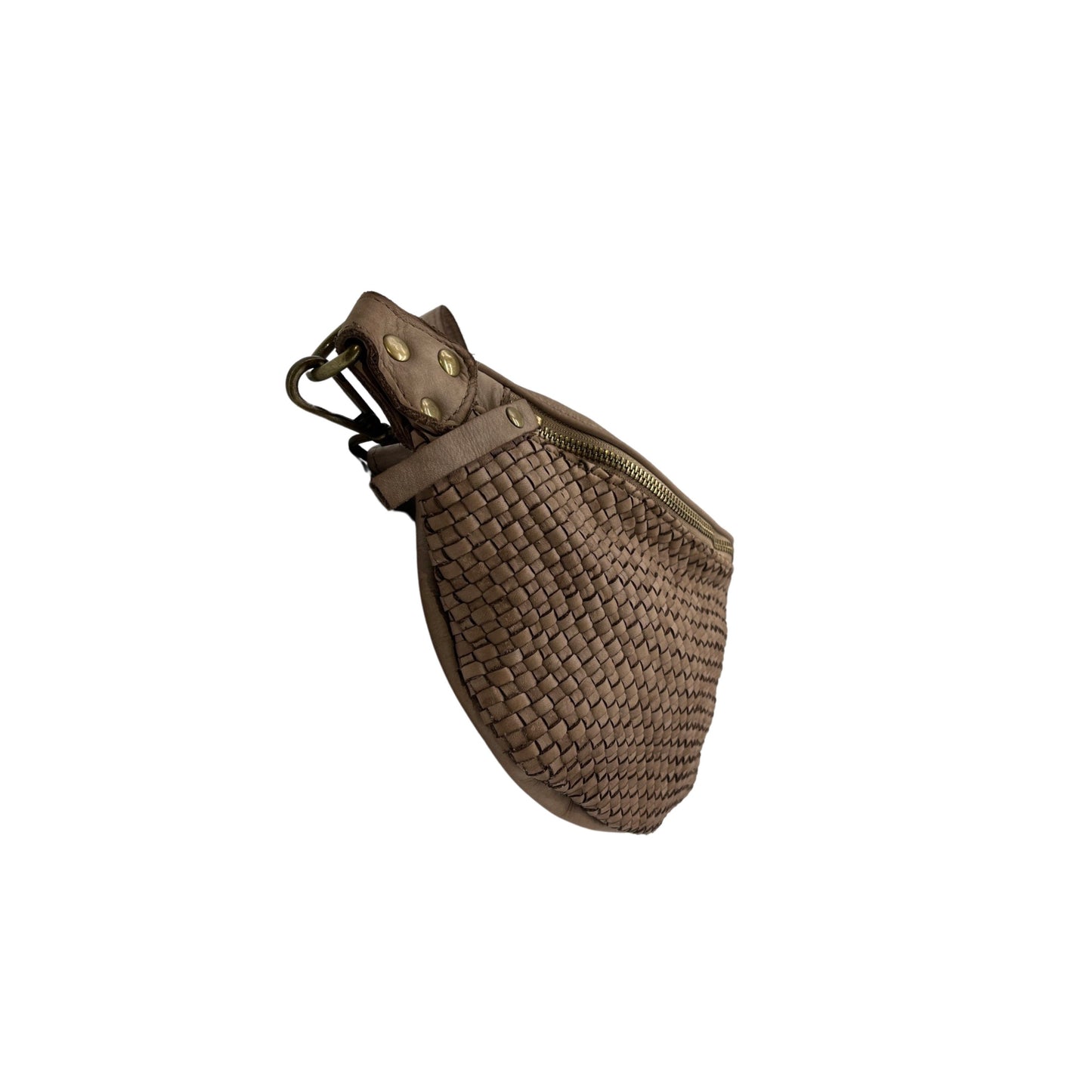 SAC BANANE CUIR WASHED TRESSE LUNA BEIGE