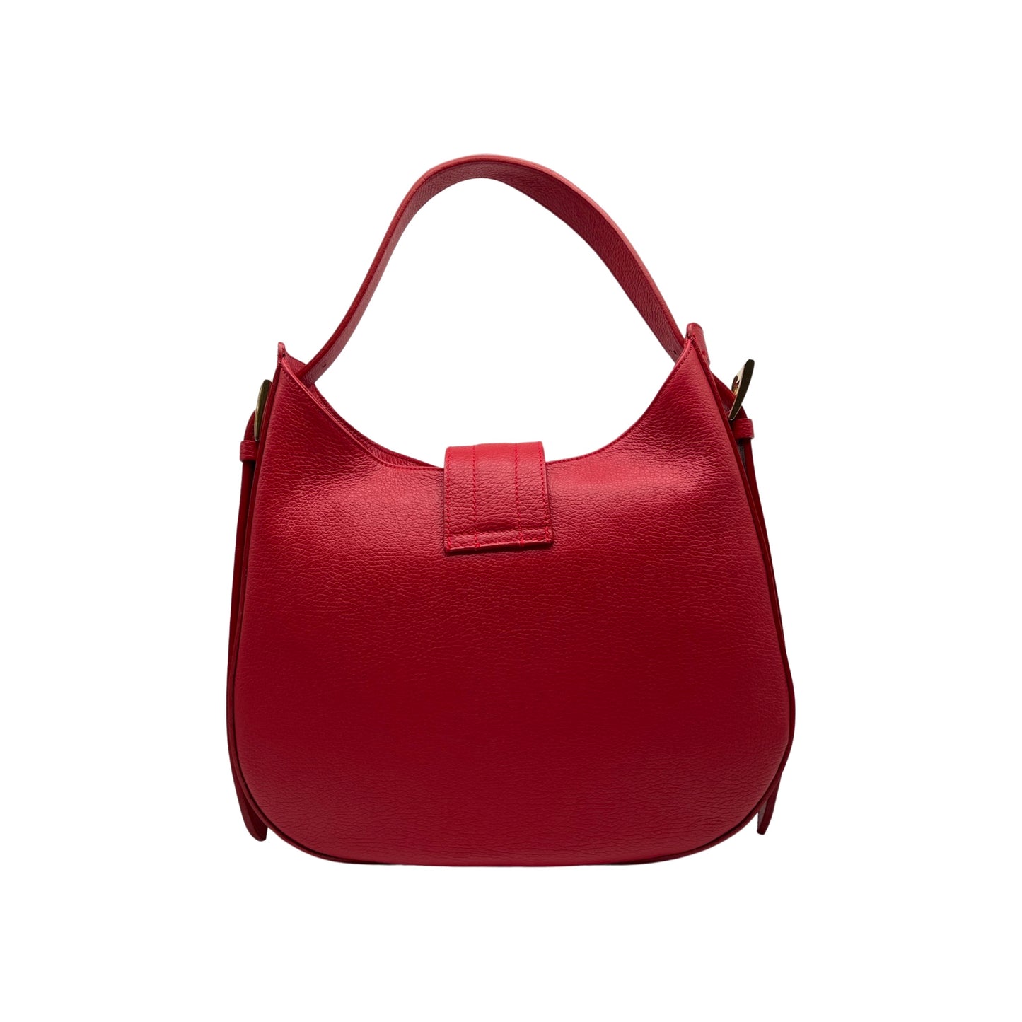 ERICA GRAINED LEATHER SHOULDER BAG RED