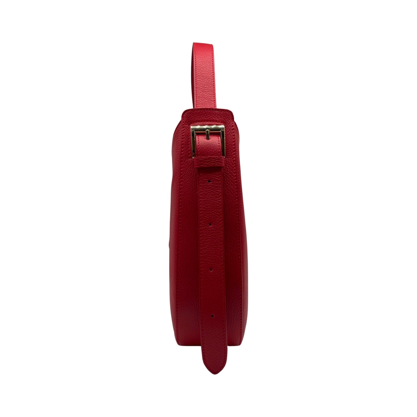 ERICA GRAINED LEATHER SHOULDER BAG RED