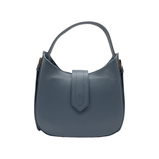 ERICA GRAINED LEATHER SHOULDER BAG BLUE JEANS