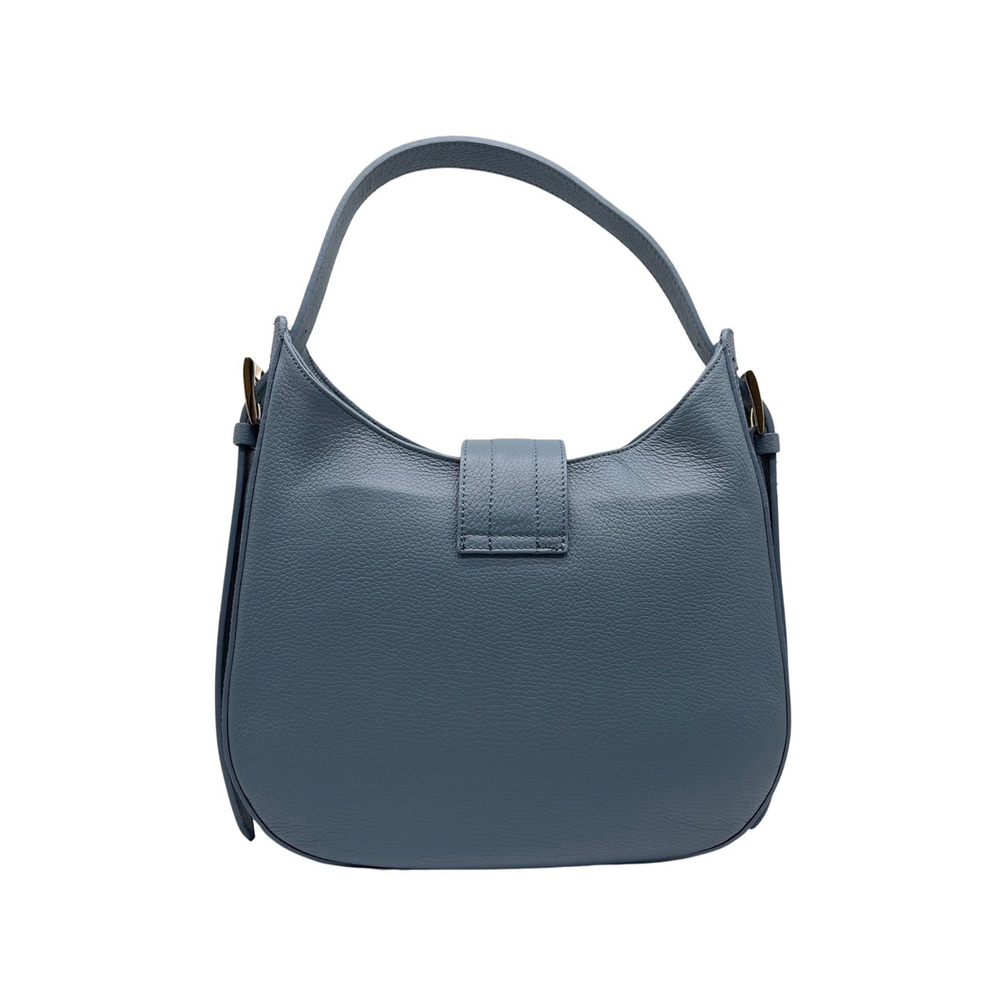 ERICA GRAINED LEATHER SHOULDER BAG BLUE JEANS