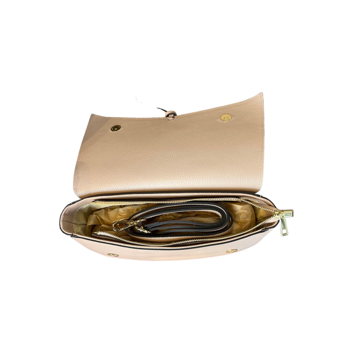 IVANA NUDE GRAINED LEATHER SHOULDER BAG