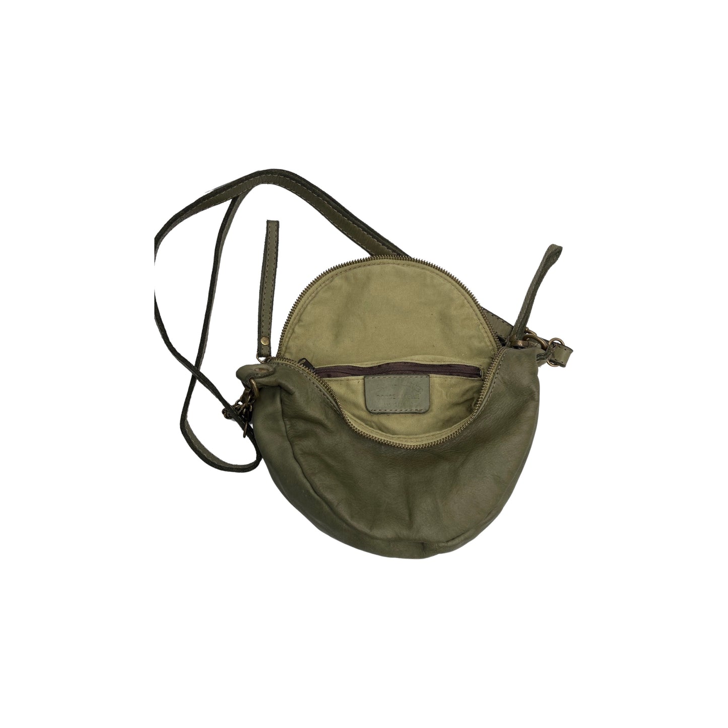 GÜRTELTASCHE AUS GEWASCHTEM LORRAINE-LEDER IN GRÜN