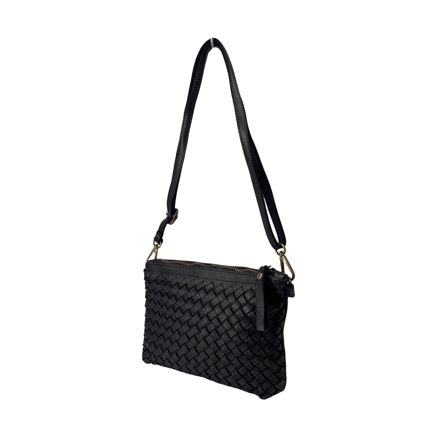BLACK SARAS WASHED LEATHER BAG