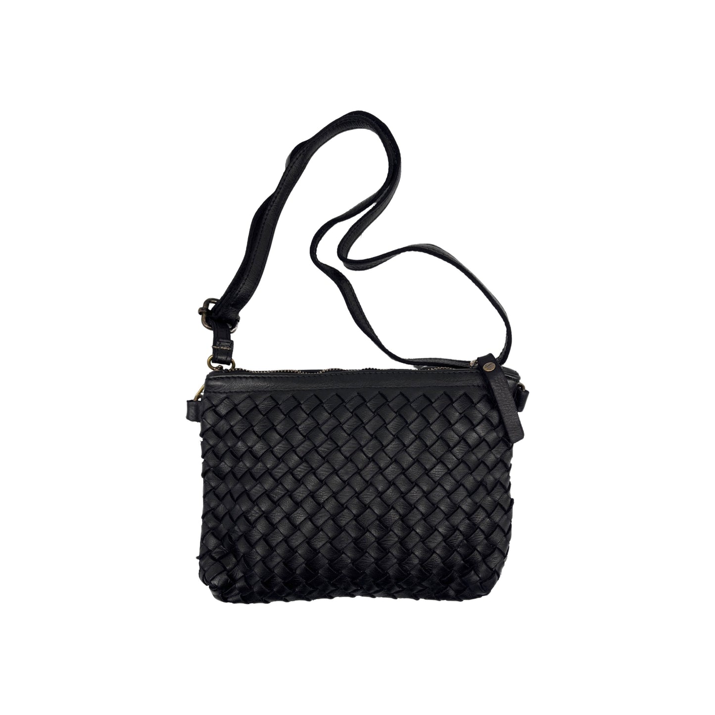 BLACK SARAS WASHED LEATHER BAG