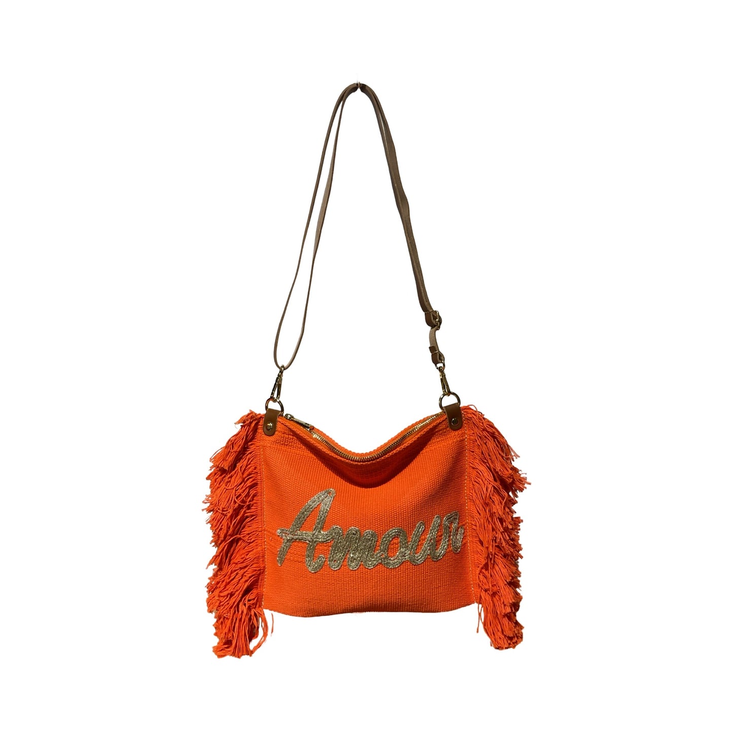 SAC BANDOULIERE COTTON GARNI CUIR AMOUR