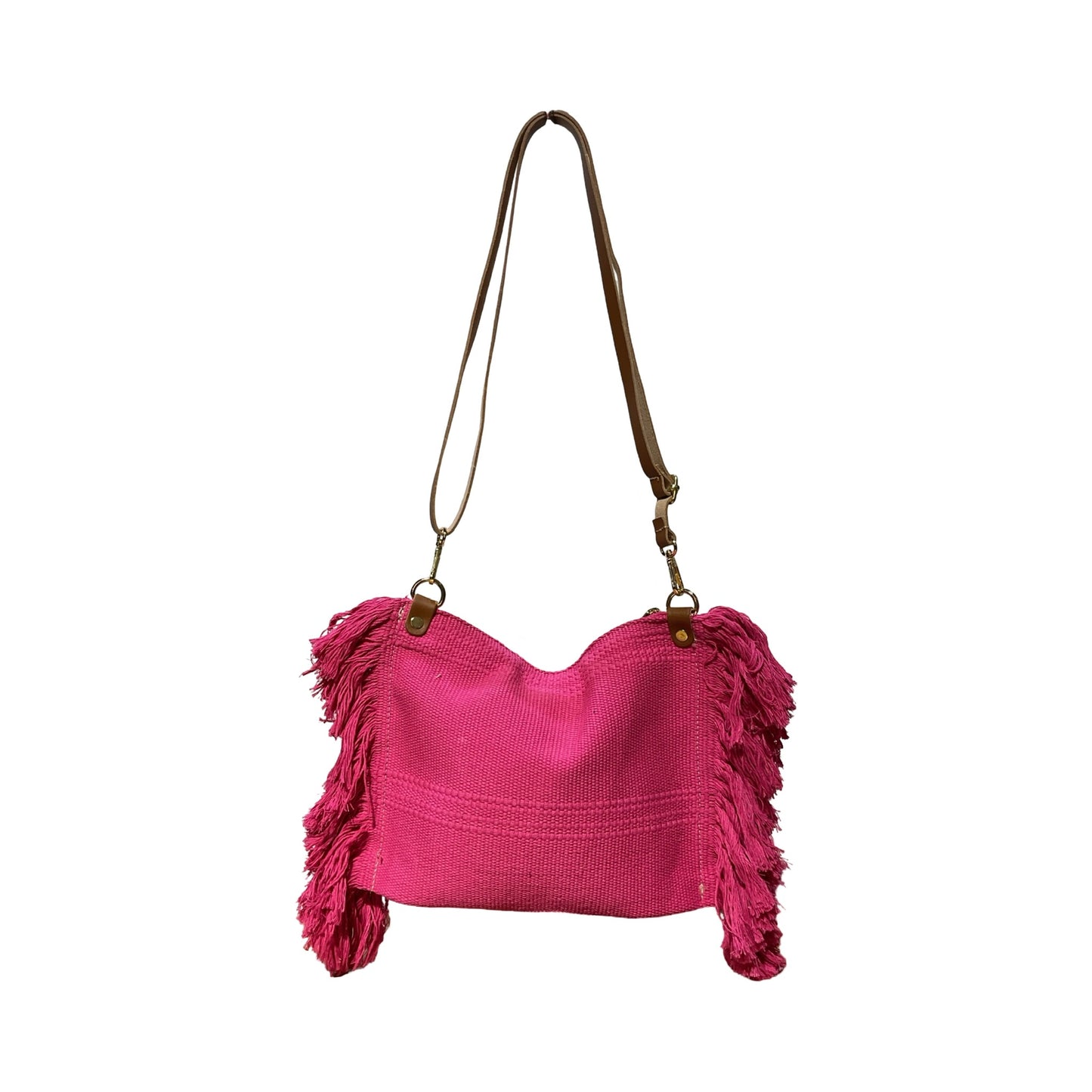 SAC BANDOULIERE COTTON GARNI CUIR AMOUR