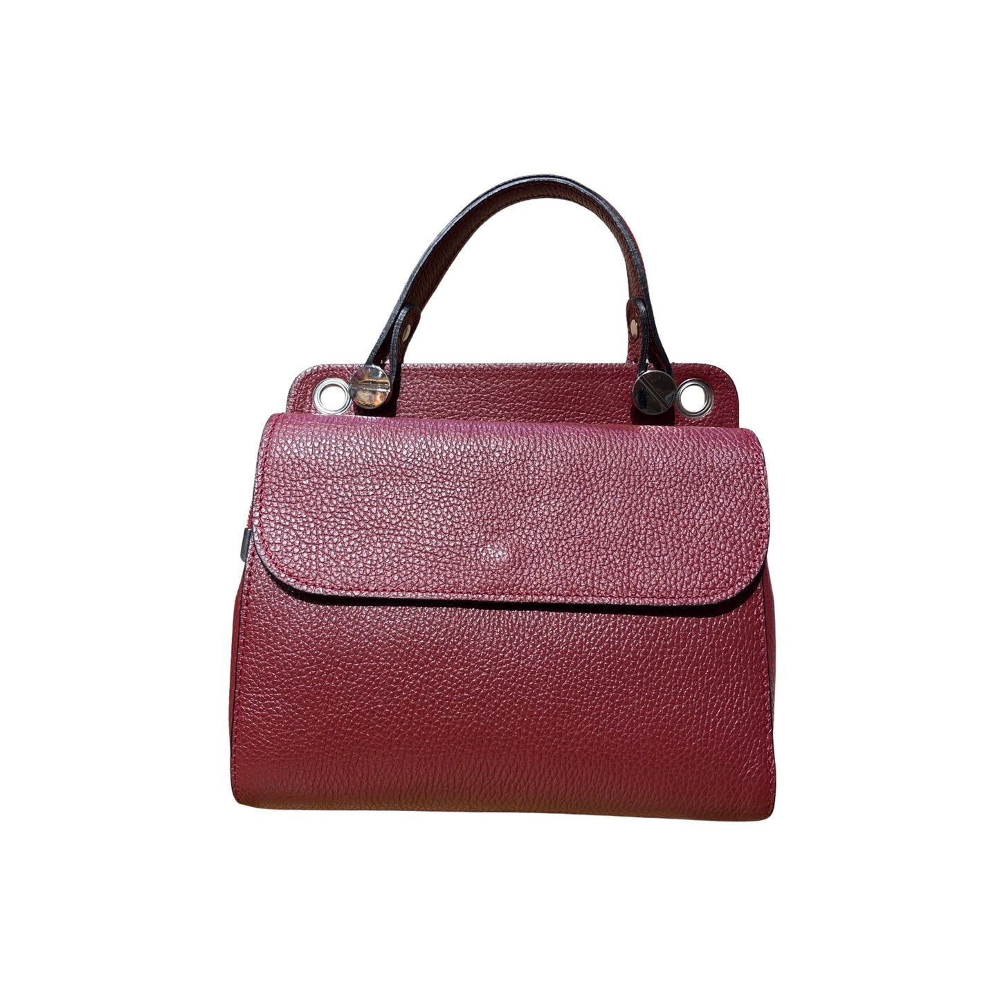 LAURAY GRAINED LEATHER HAND BAG RED