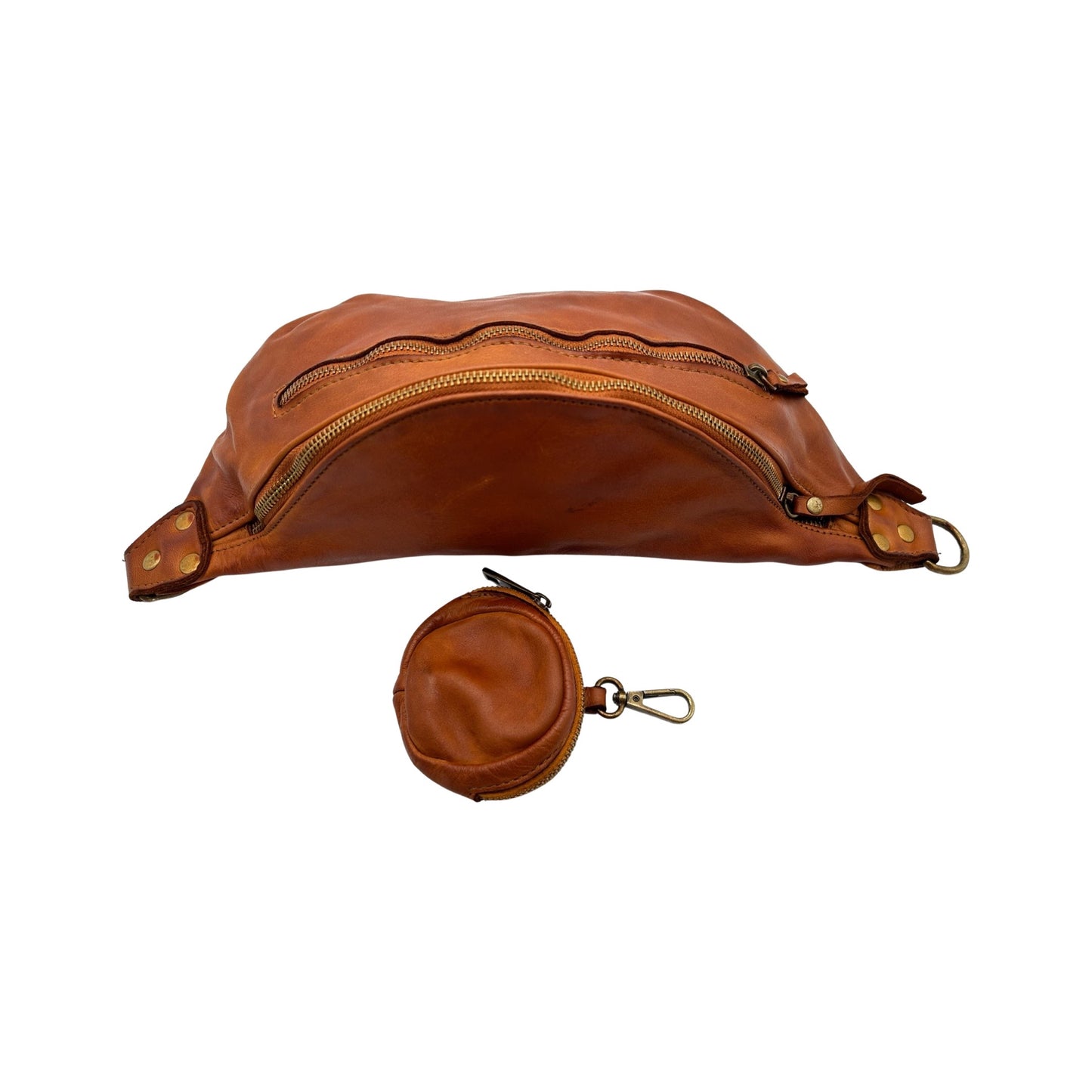 GÜRTELTASCHE GIULIA CAMEL WASHED LEDER