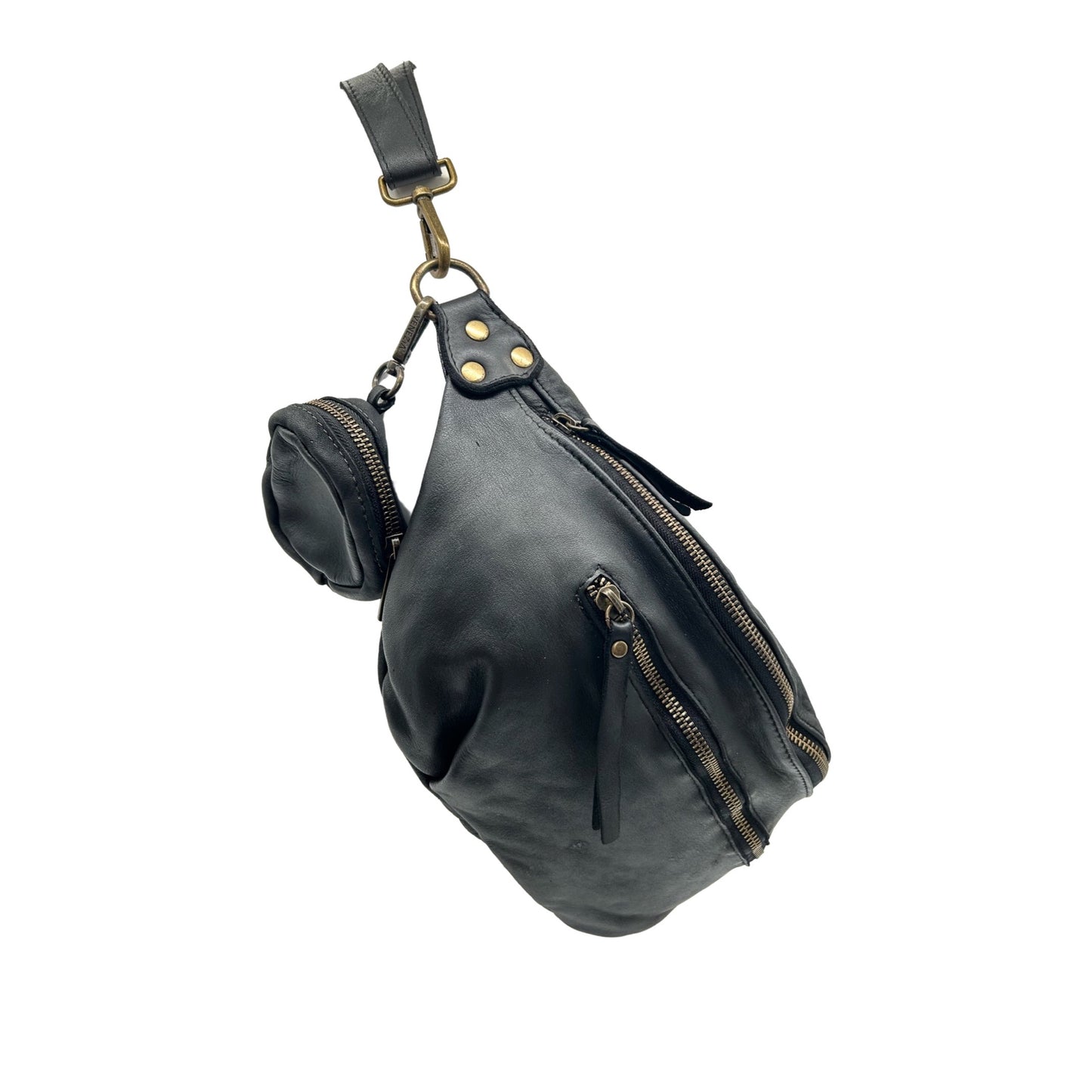 GÜRTELTASCHE GIULIA AUS SCHWARZ GEWASCHTEM LEDER