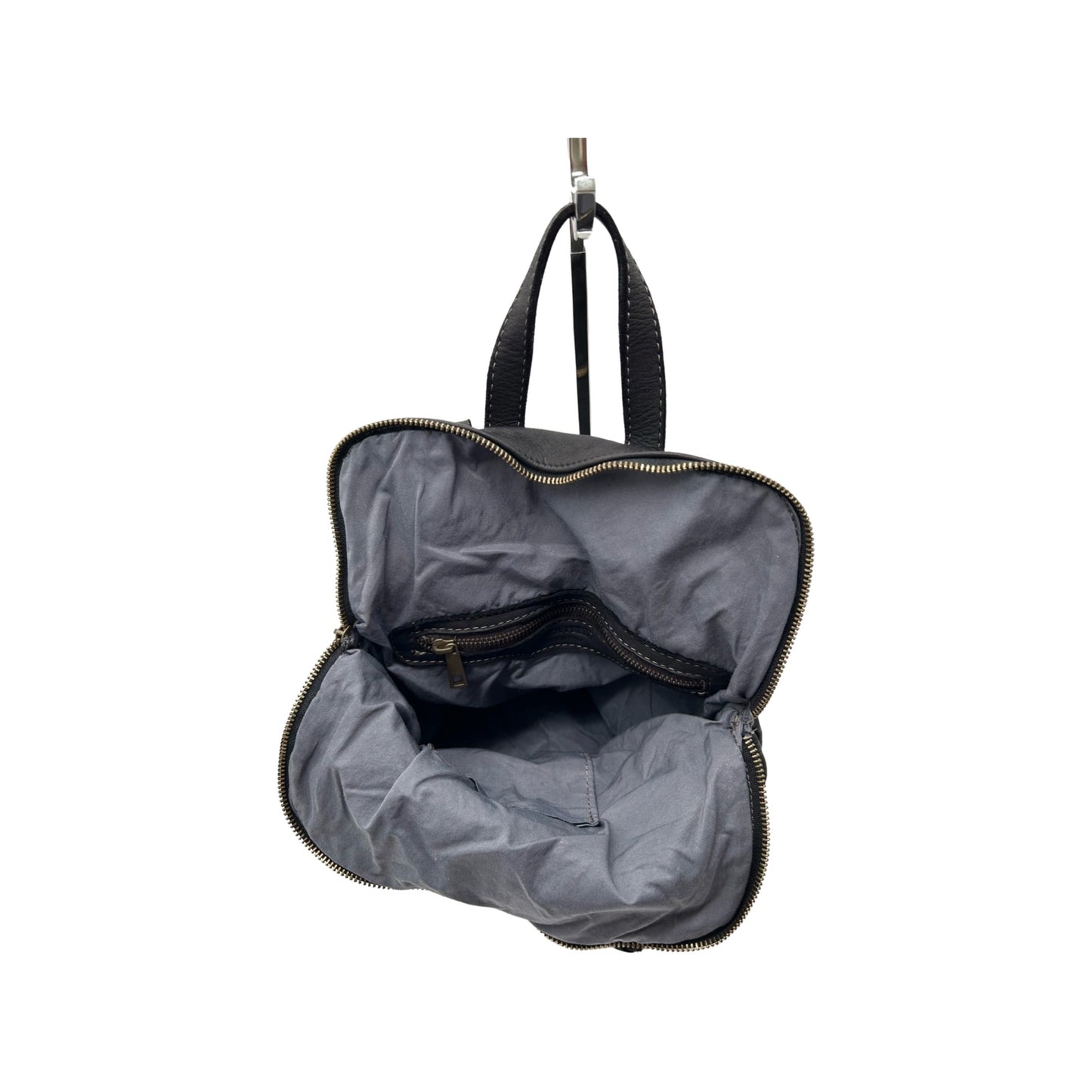 RUCKSACK AUS GEWASCHTEM LORENZA-SCHWARZEM LEDER