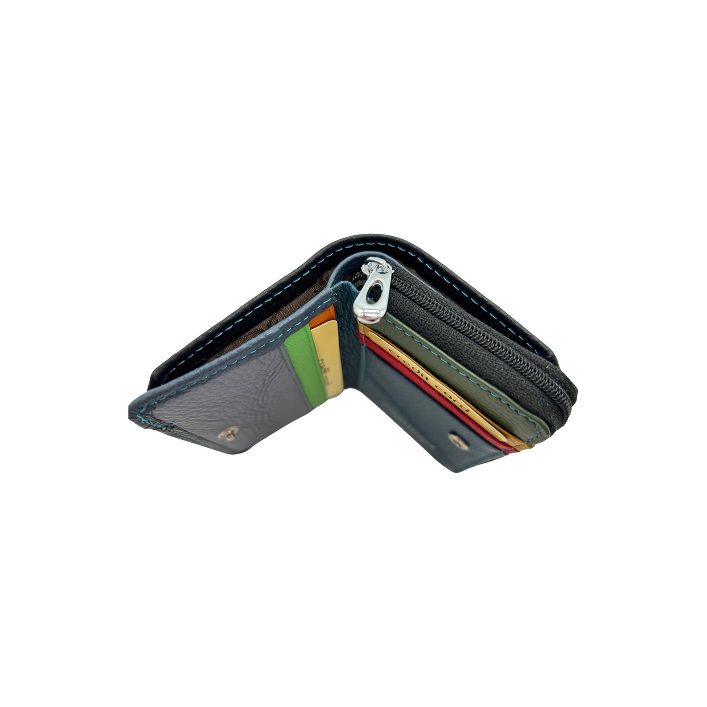 PORTE CARTE ET MONNAIE CUIR GRAINE NOIR RFID