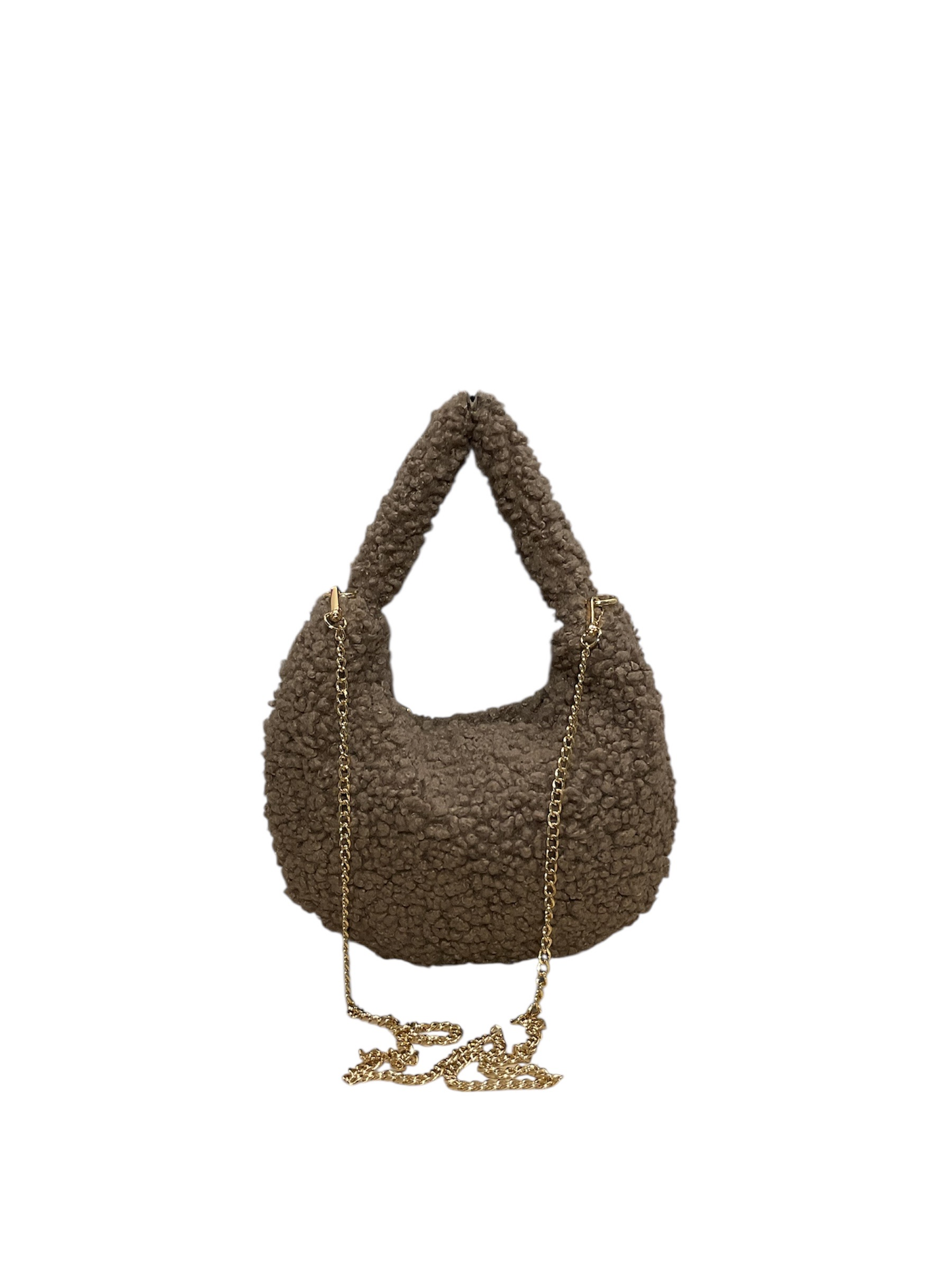 SAC DEMI LUNE MOUMOUTE GARNI CUIR TEDDY