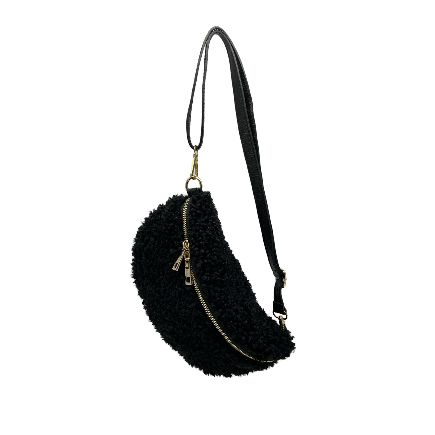 Sac Banane en Moumoute Garni Cuir