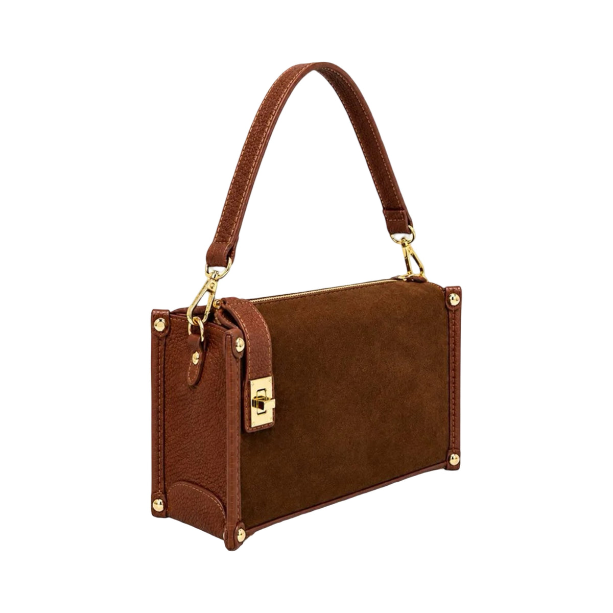 Petit Sac Carré en Cuir Suède Louise