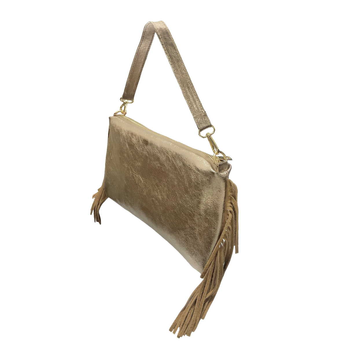 SAC EN CUIR IRISE FRANGE RECTO