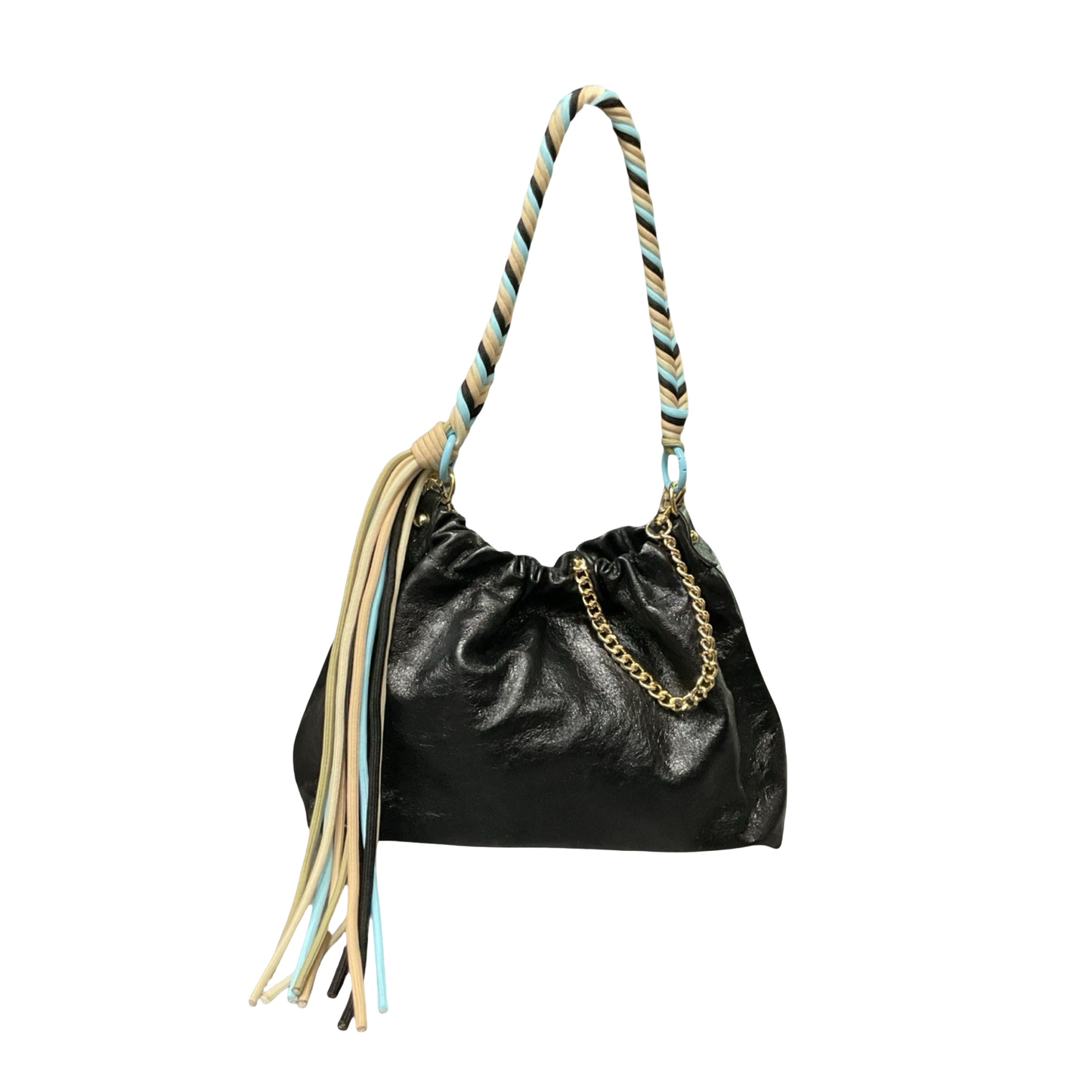 Sac cuir irisé cordon Plissa M