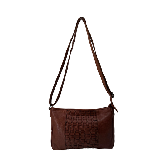 SAC BANDOULIERE CUIR TRESSE DETALINE
