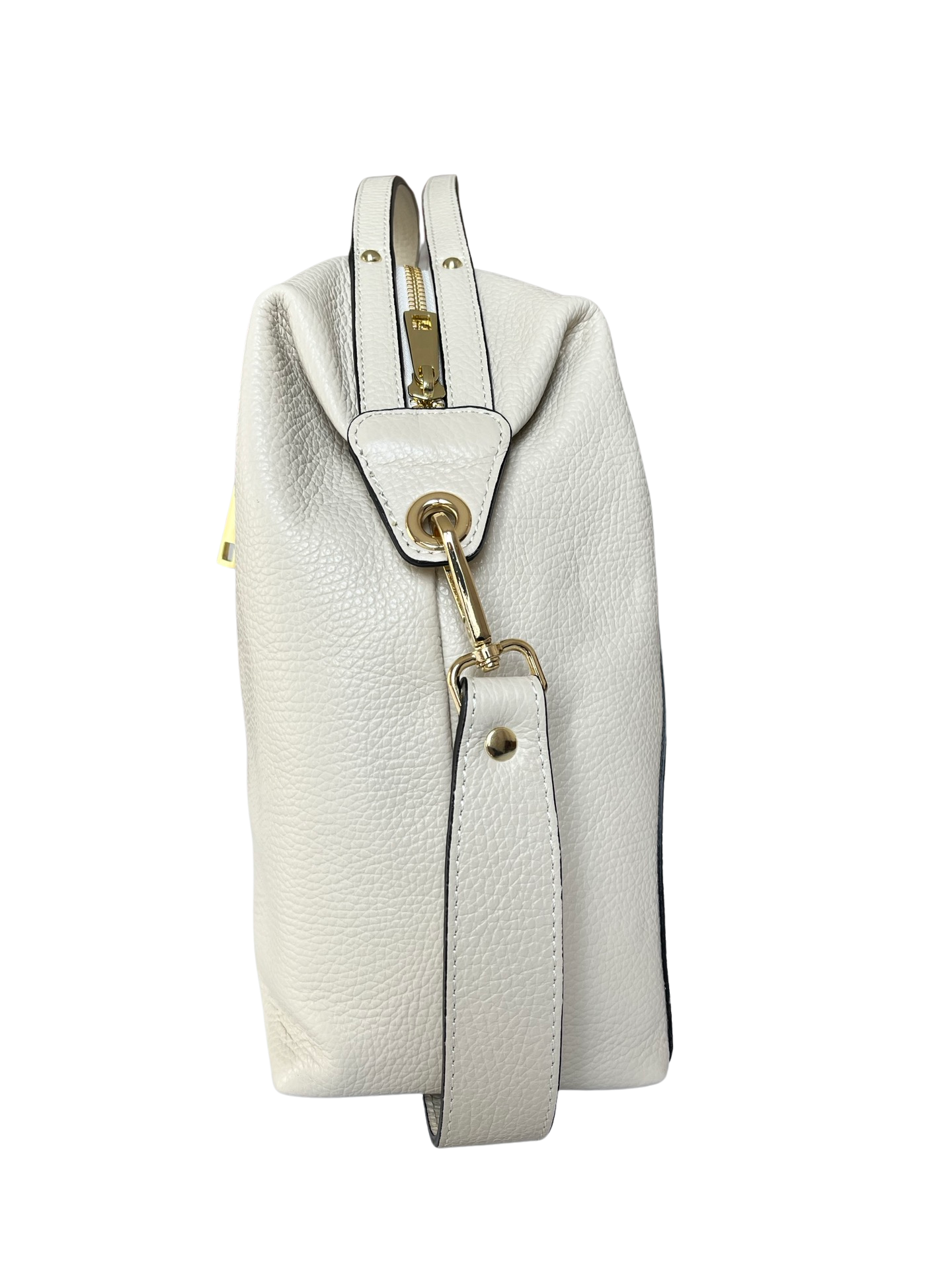 SARA BEIGE HANDTASCHE AUS genarbtem Leder