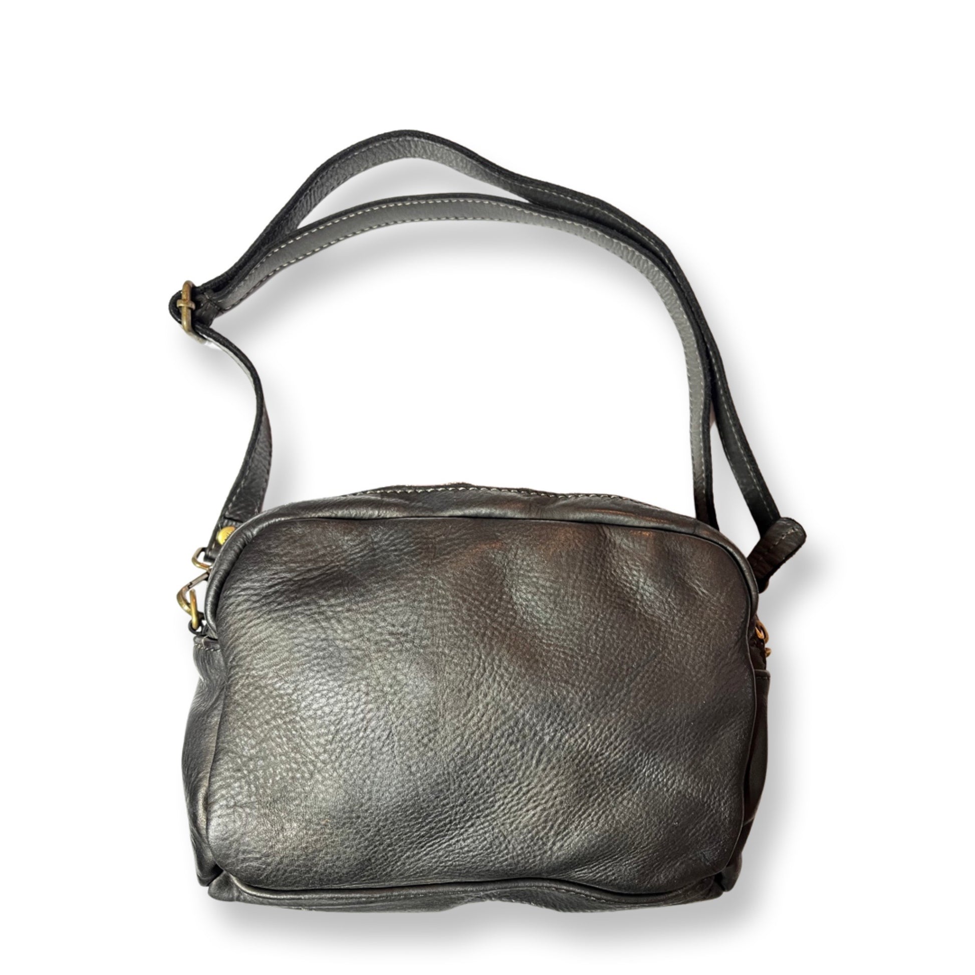 Sac en cuir Peter 24 cm Noir - Louisa Lee