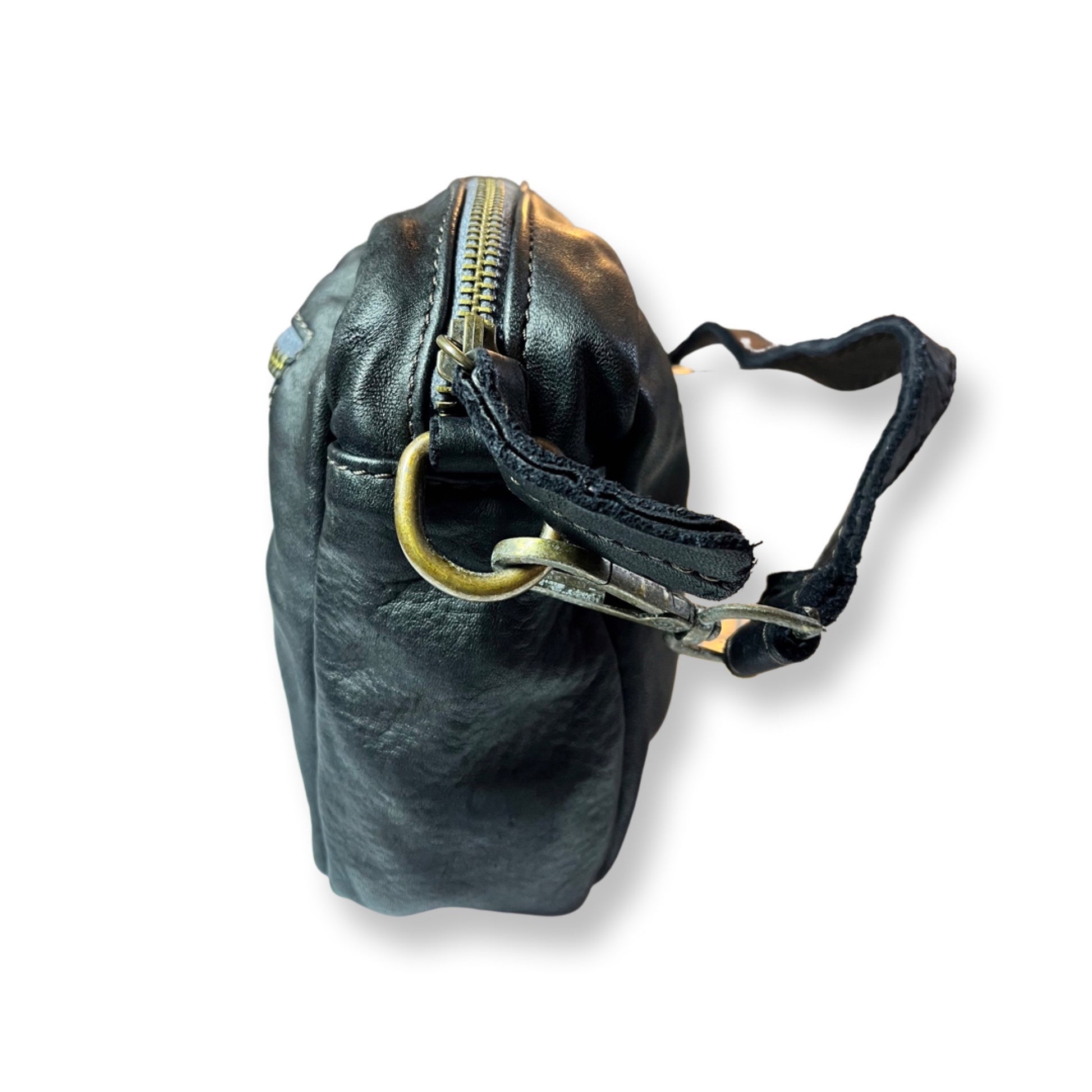 Sac en cuir Sixties 24 cm Noir - Louisa Lee