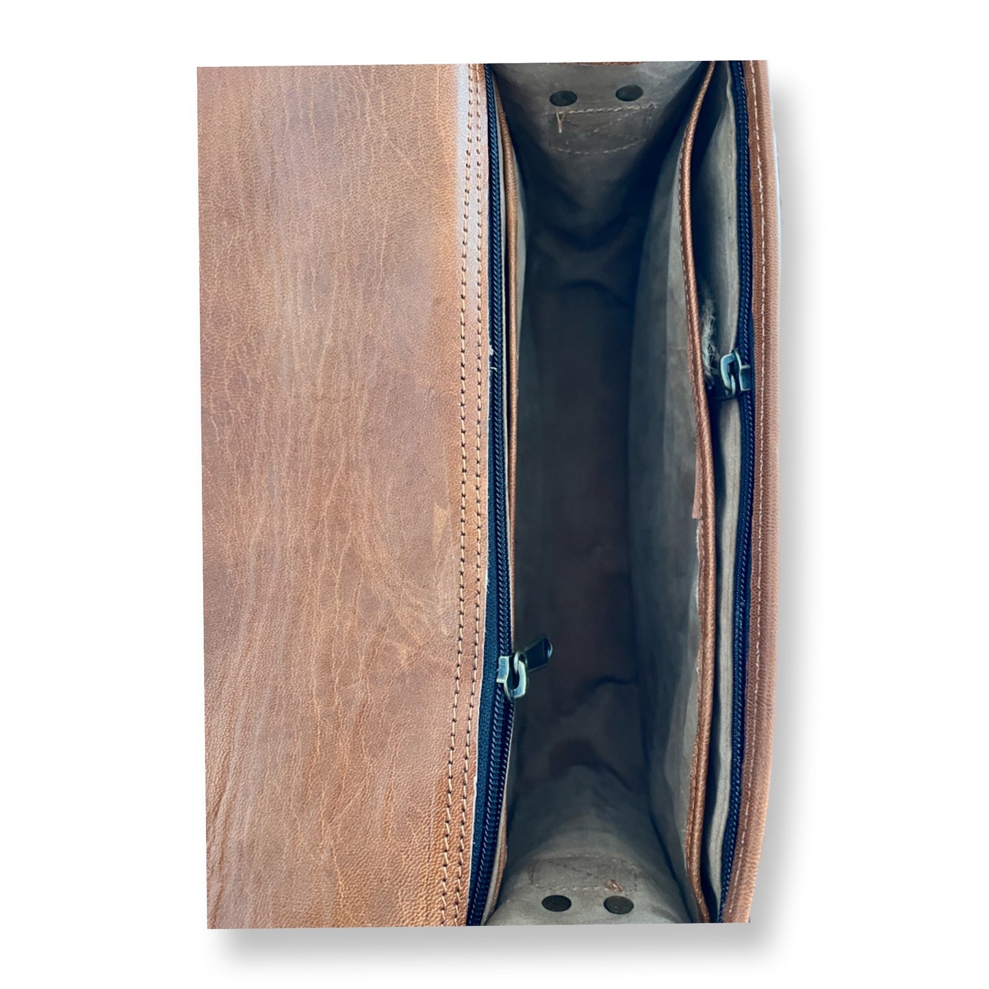 Sac bandoulière en cuir 33 cm Marron - Louisa Lee