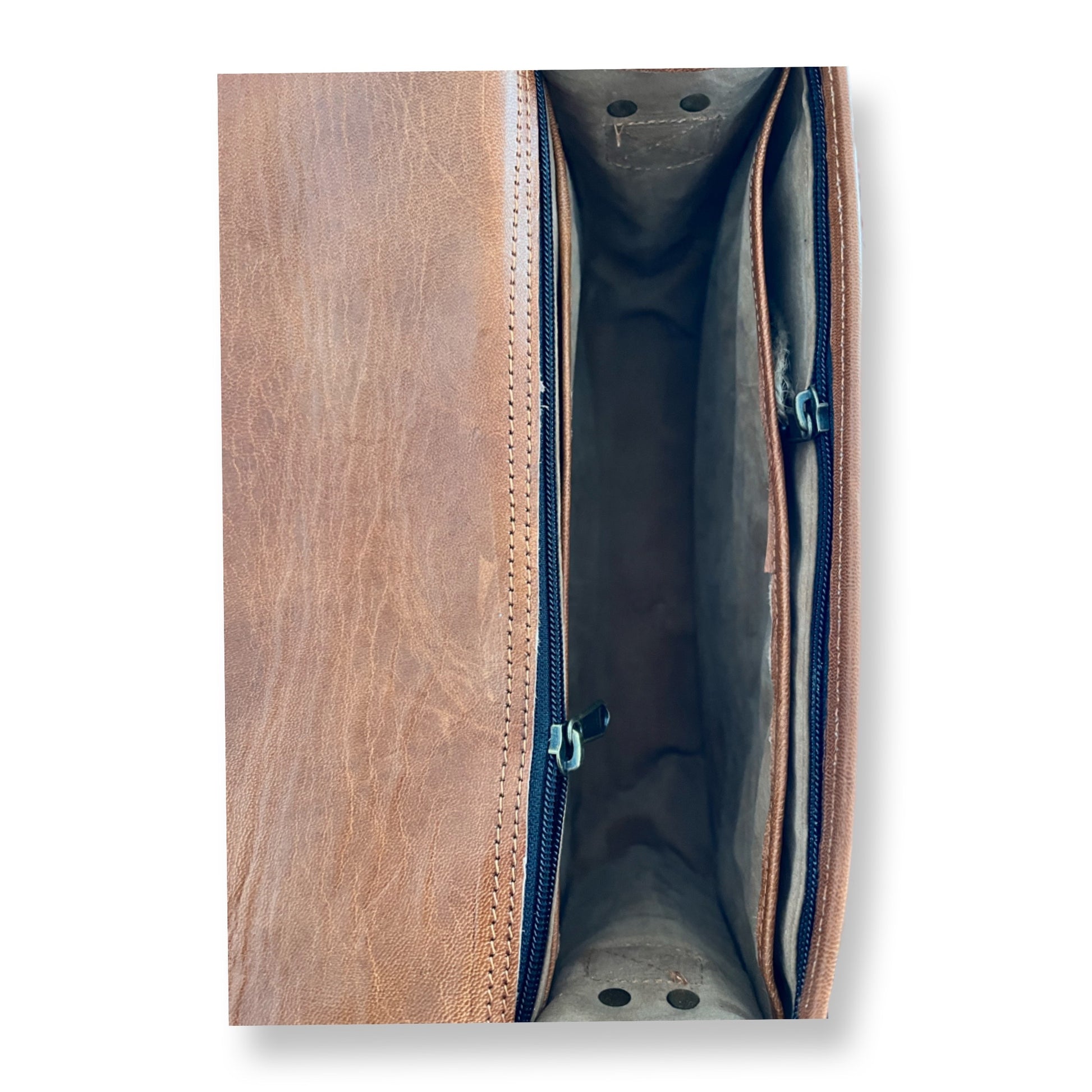 Sac bandoulière en cuir 33 cm Marron - Louisa Lee