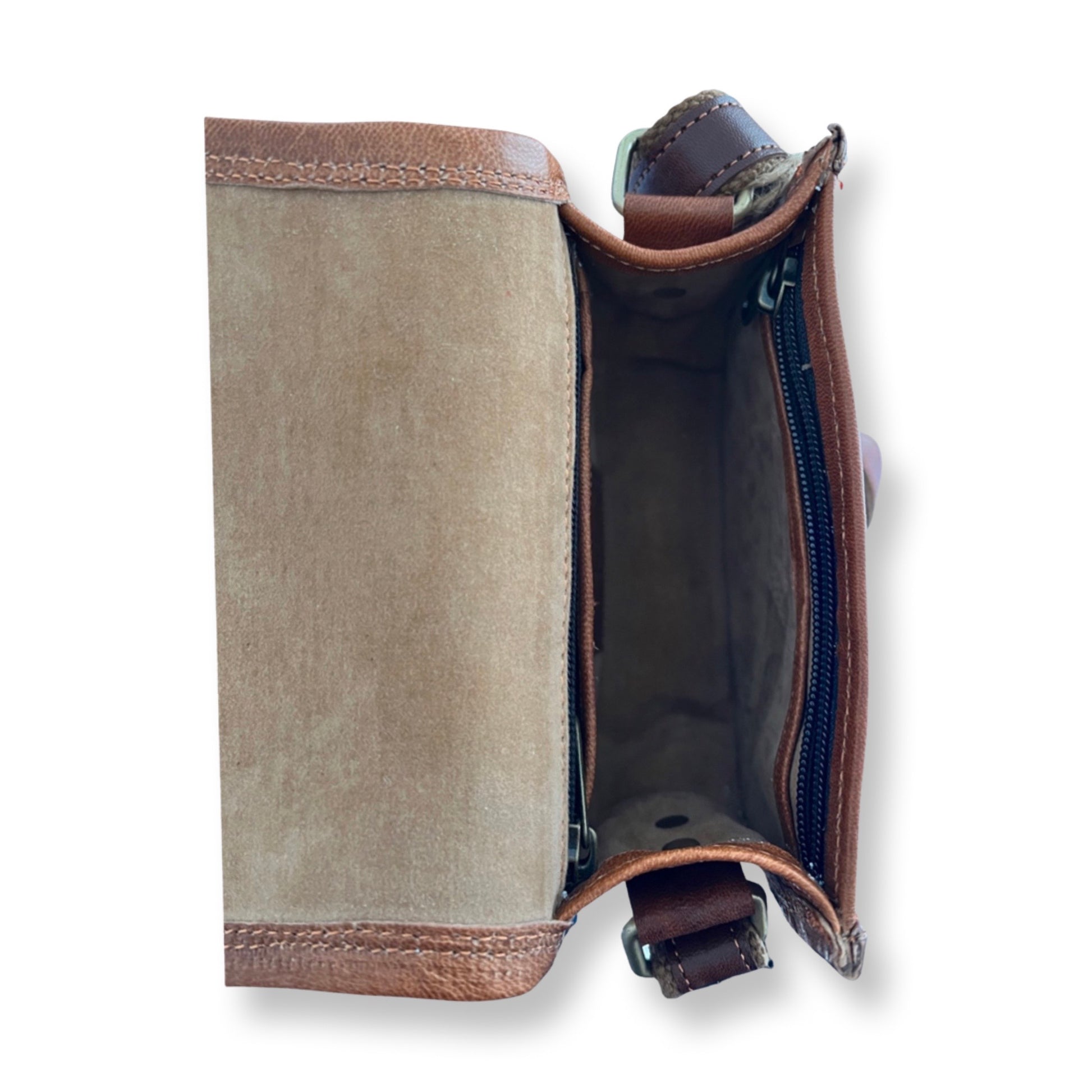 Sac bandoulière en cuir 23 cm Cognac - Louisa Lee