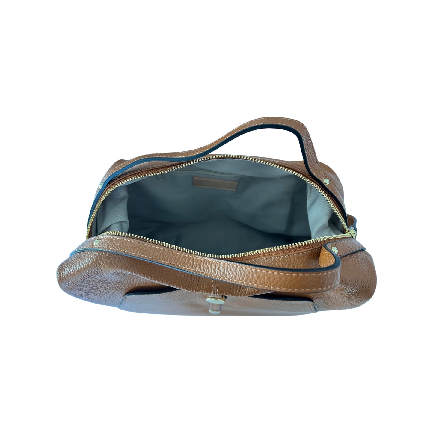 SARA KAMEL-HANDTASCHE AUS genarbtem Leder