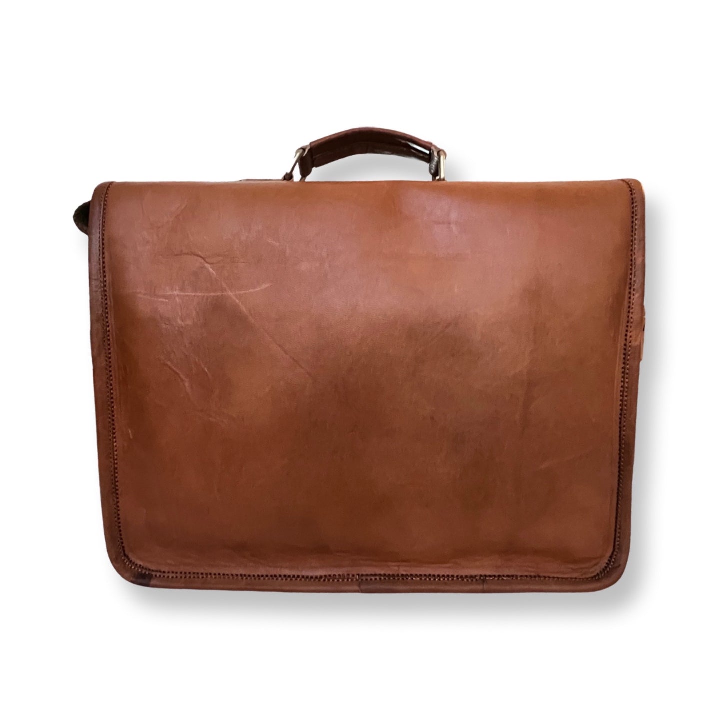 Cartable en cuir avec doublure en velour 38 cm Marron - Louisa Lee