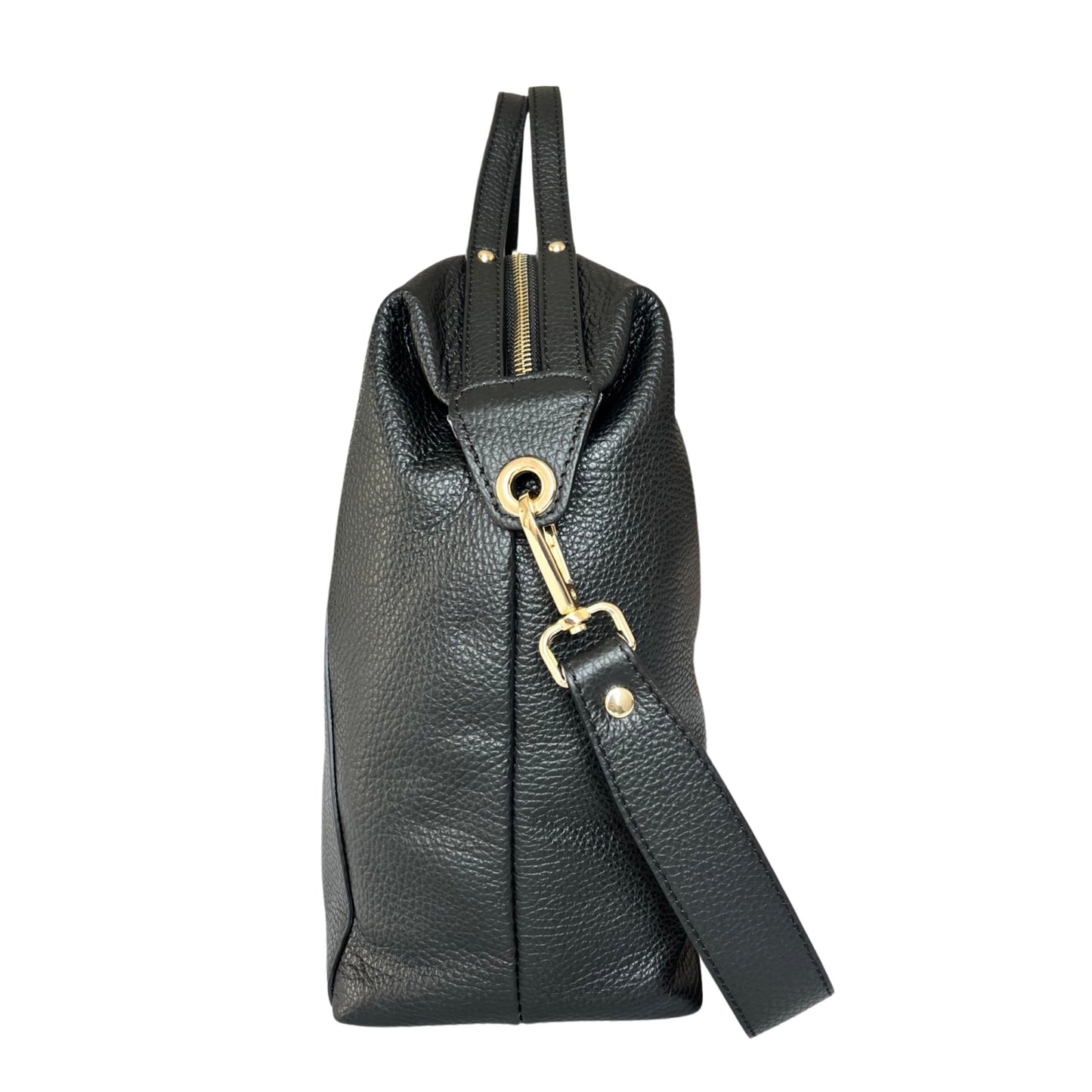 SCHWARZE SARA-HANDTASCHE AUS genarbtem Leder