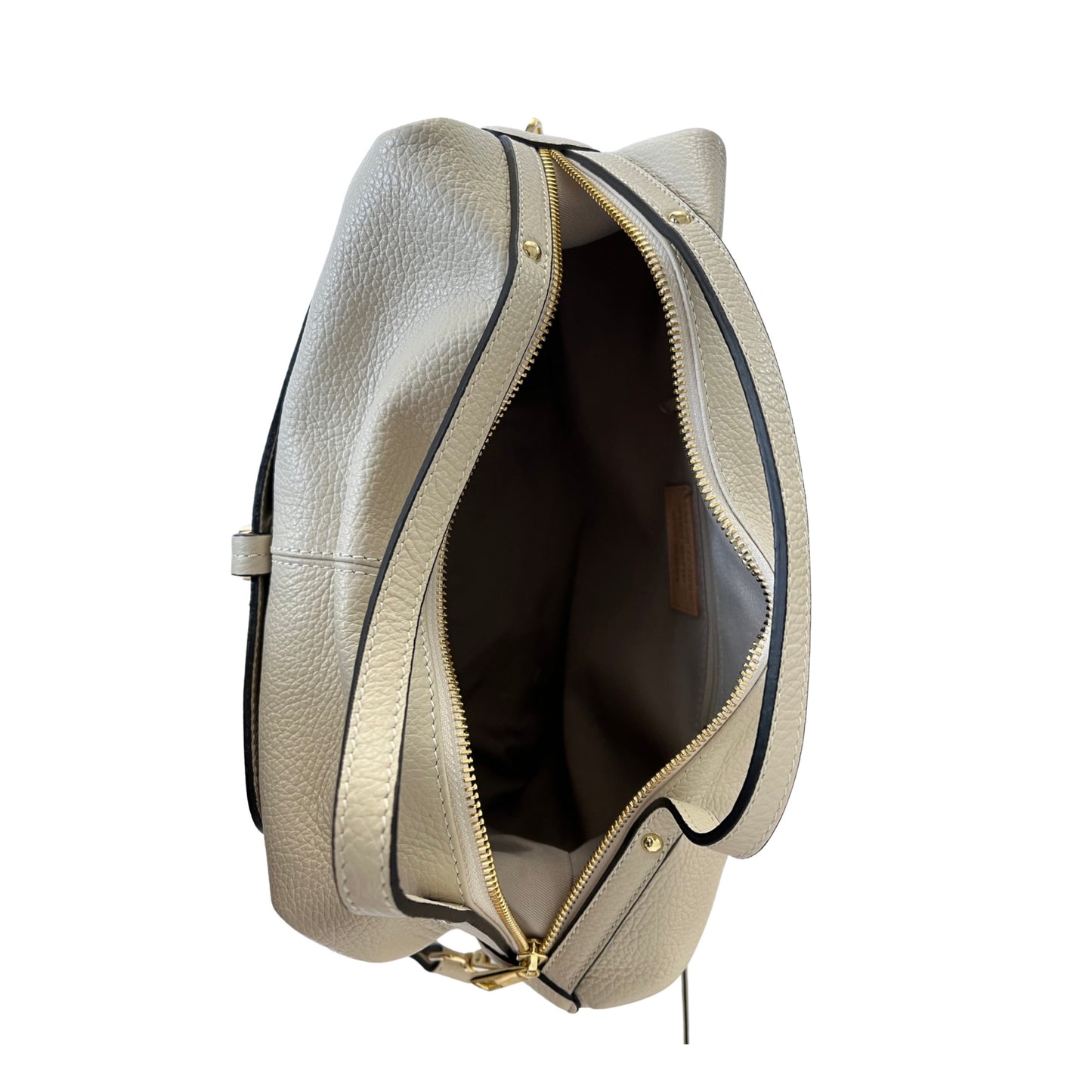 SARA BEIGE HANDTASCHE AUS genarbtem Leder