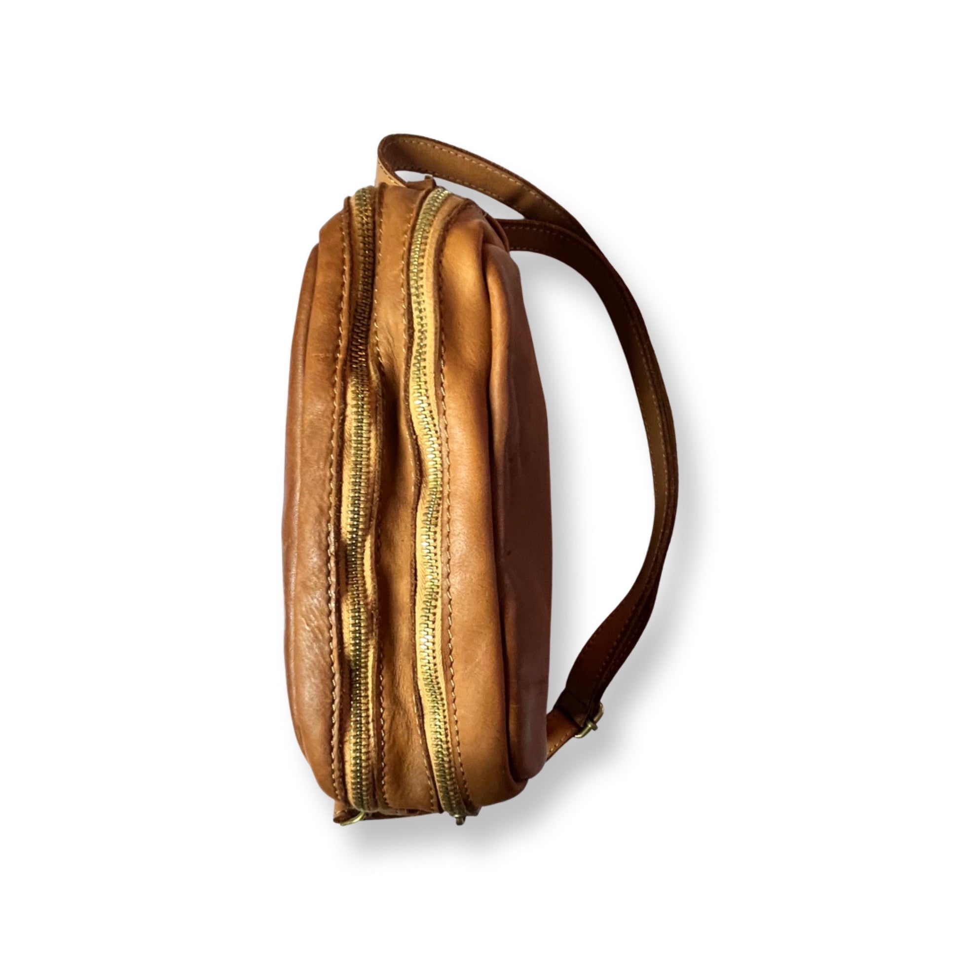 Sac en cuir Peter 24 cm Cognac - Louisa Lee