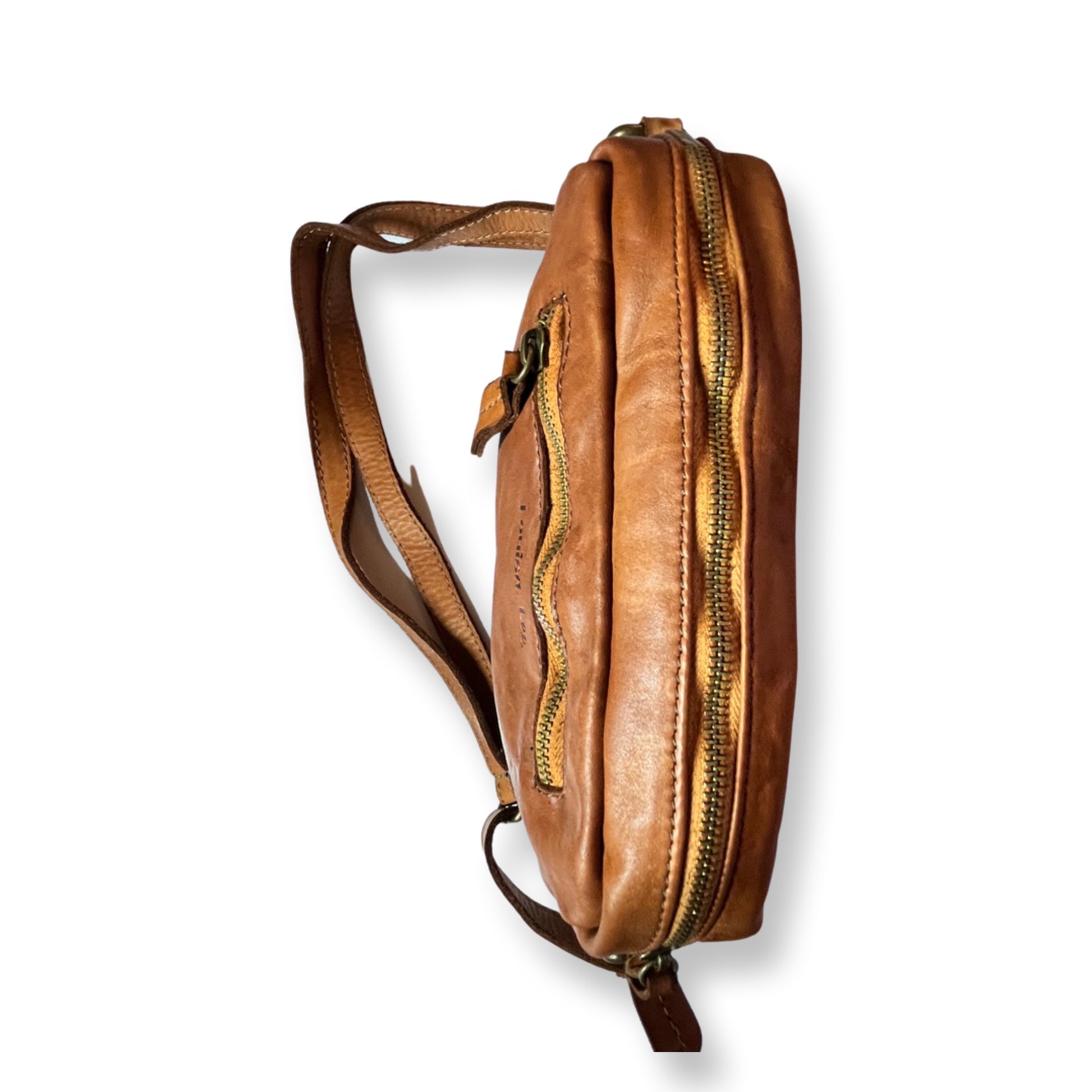 Sac en cuir Sixties 24 cm Cognac - Louisa Lee