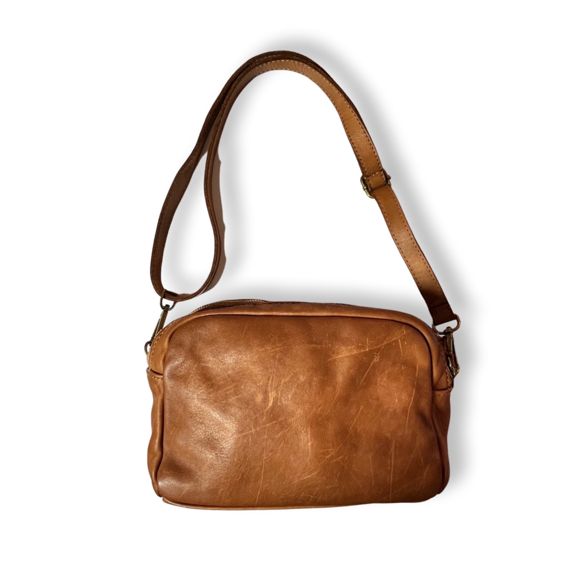Sac en cuir Peter 24 cm Cognac - Louisa Lee