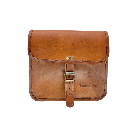 ASHA cognac color goatskin shoulder bag