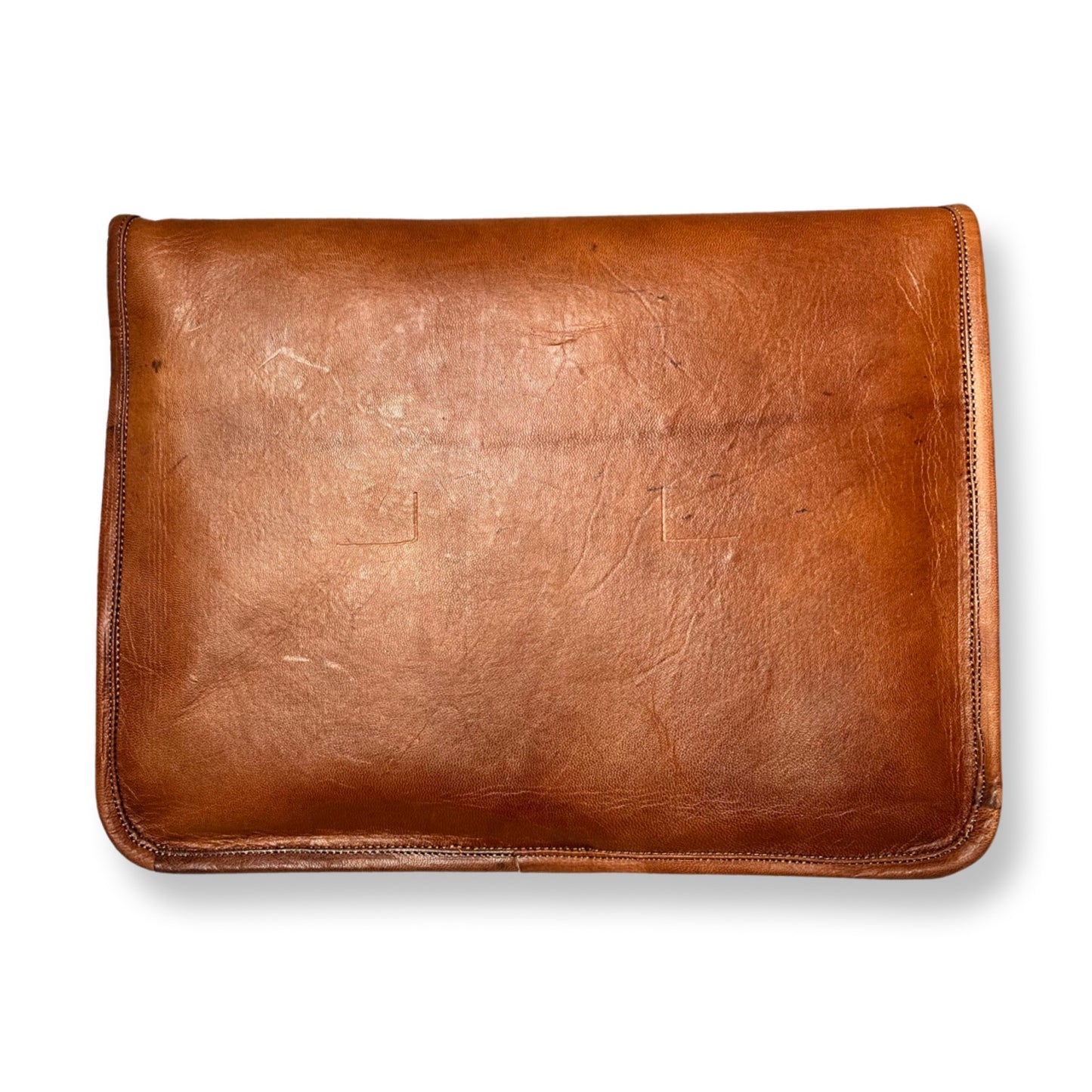 Cartable en cuir 38 cm effet Vintage - Louisa Lee