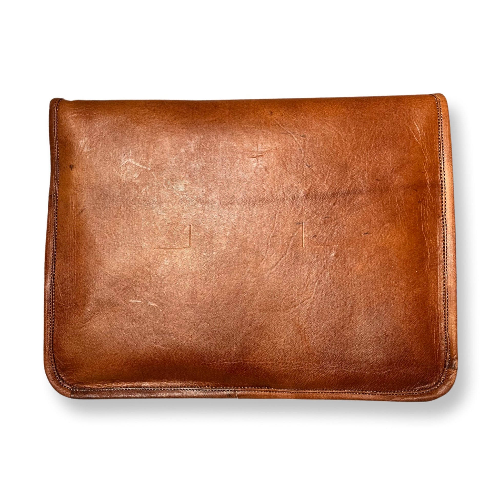 Cartable en cuir 38 cm effet Vintage - Louisa Lee