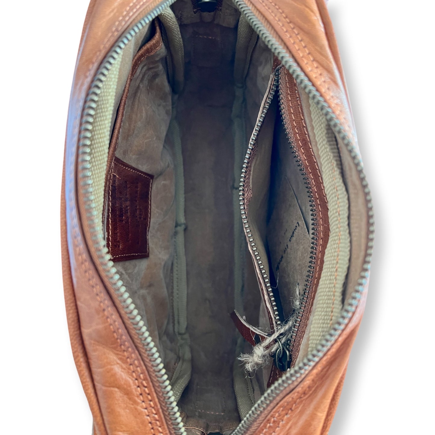 Sac bandoulière cuir minimaliste 23 cm Naturel - Louisa Lee