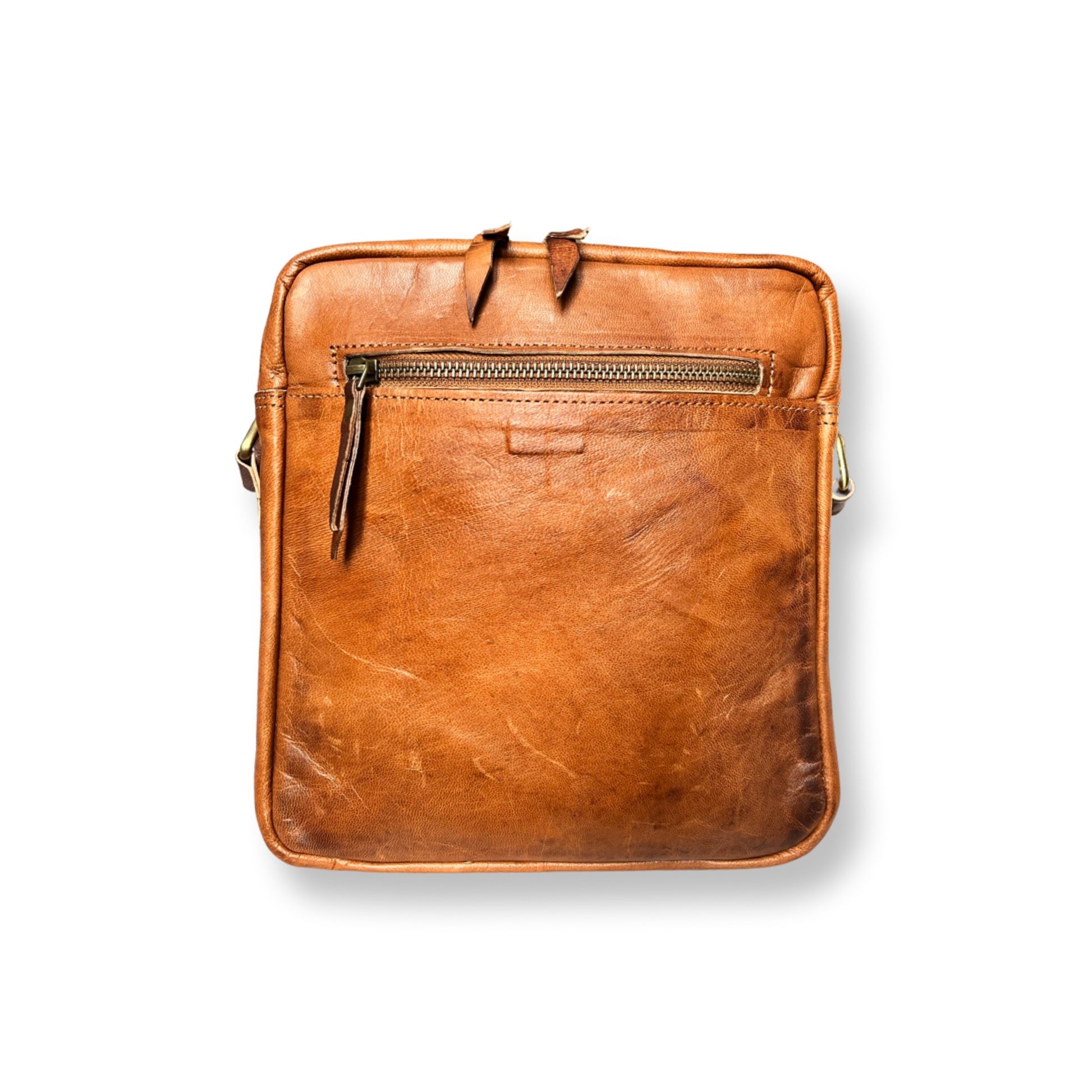 Sacoche en cuir pour homme 18 cm Naturel - Louisa Lee