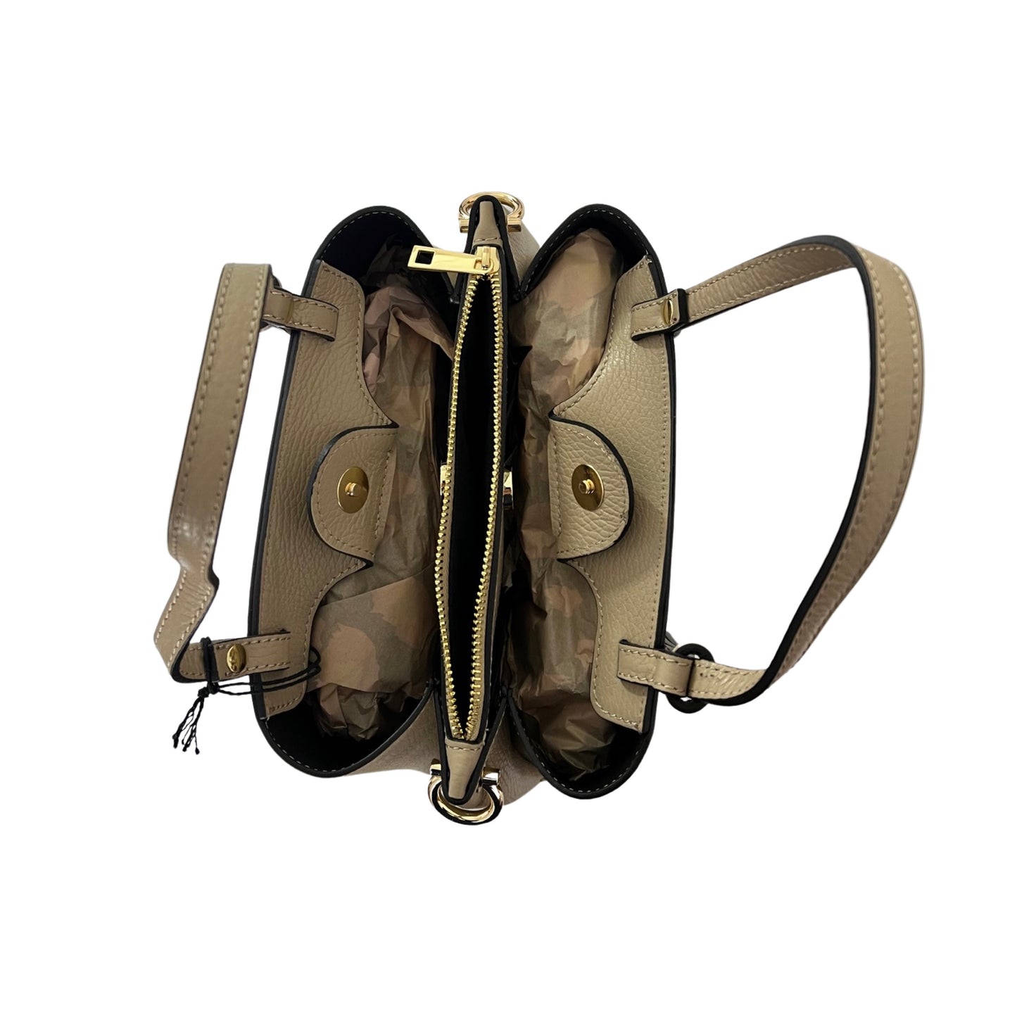 BEIGE HANDTASCHE AUS CHIARA-SAMENLEDER