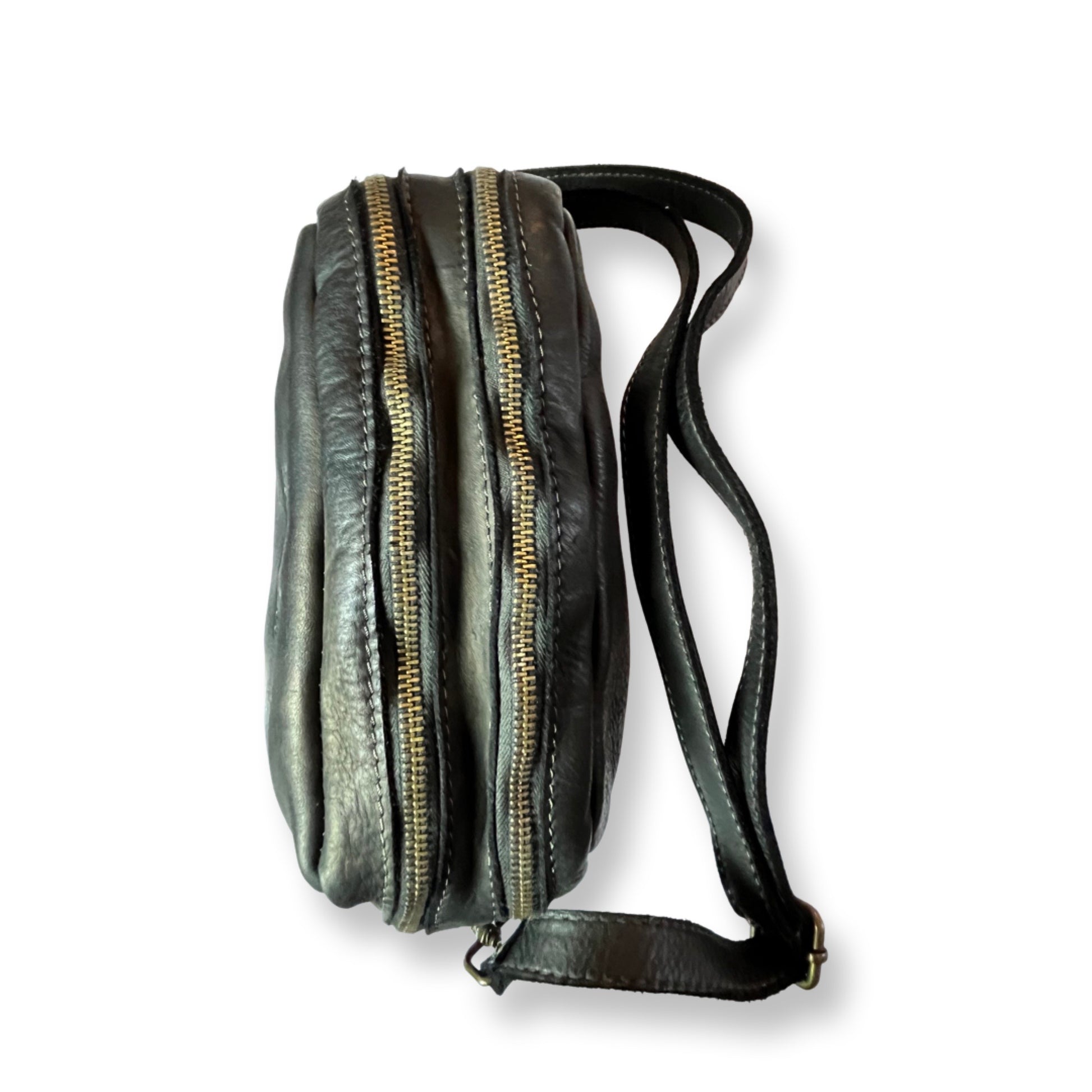 Sac en cuir Peter 24 cm Noir - Louisa Lee