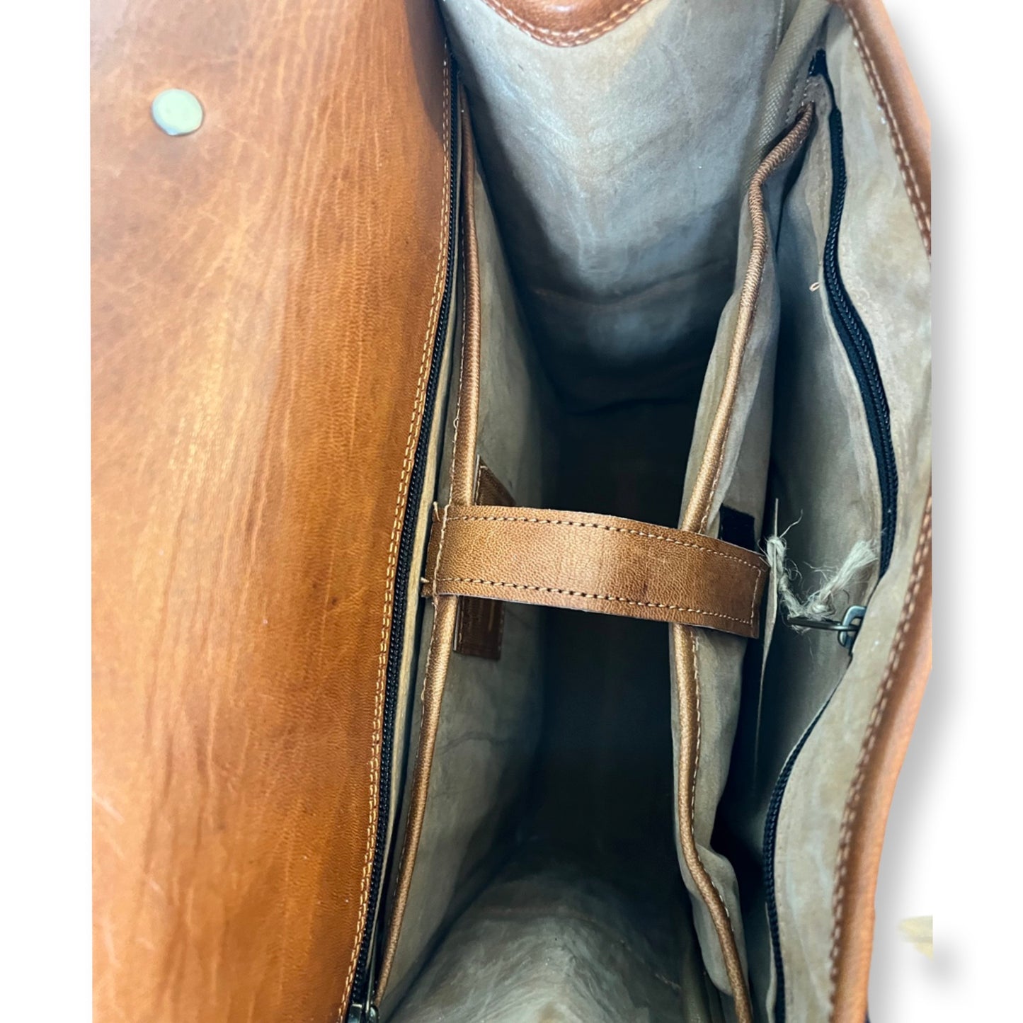 Sac à dos en cuir grande capacité 29 cm Marron effet vintage - Louisa Lee